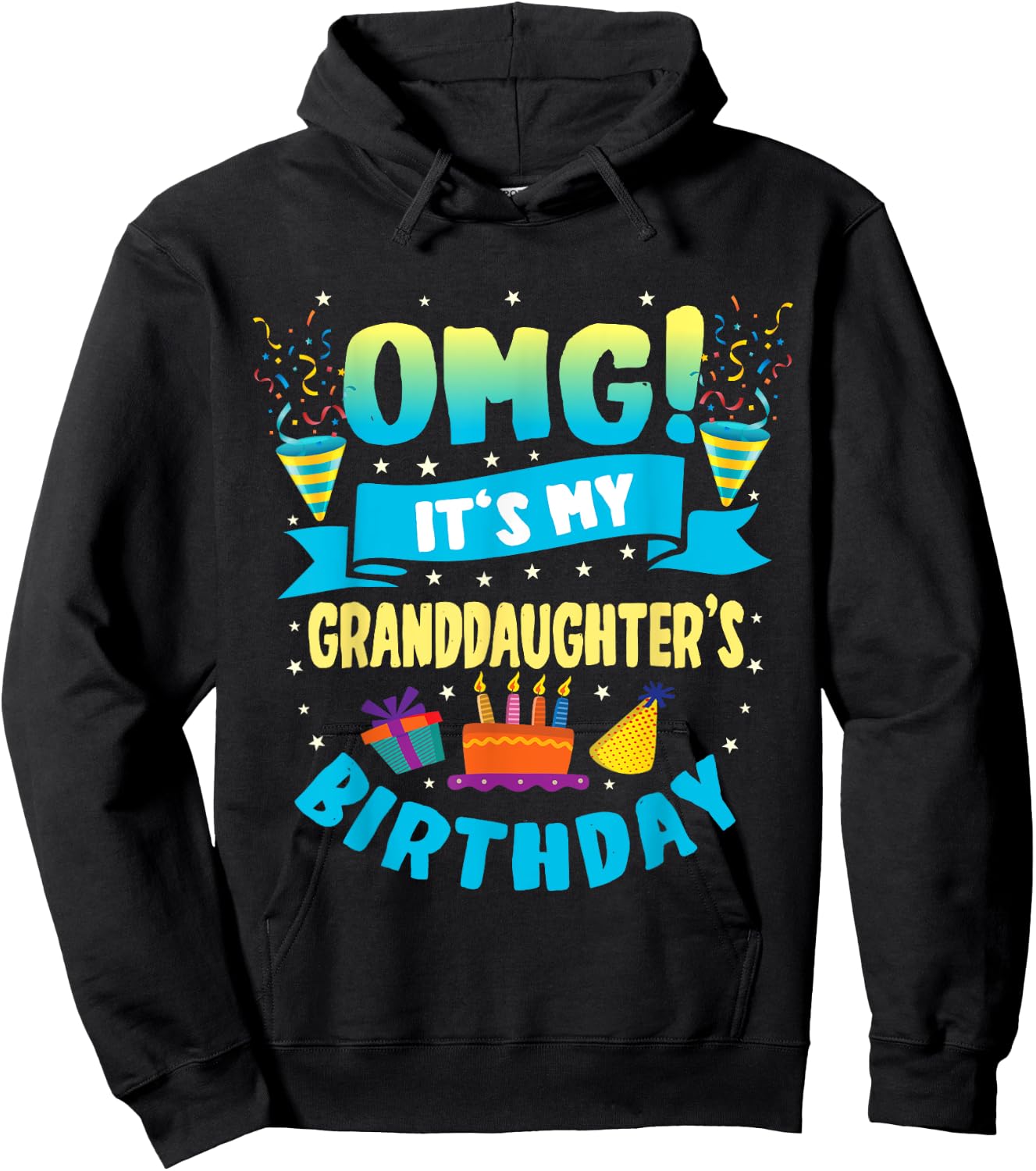 Happy Birthday Granddaughter bday Gifts Women Classic Fit Short Sleeve Black Small Hoodie - Hoodie | Black