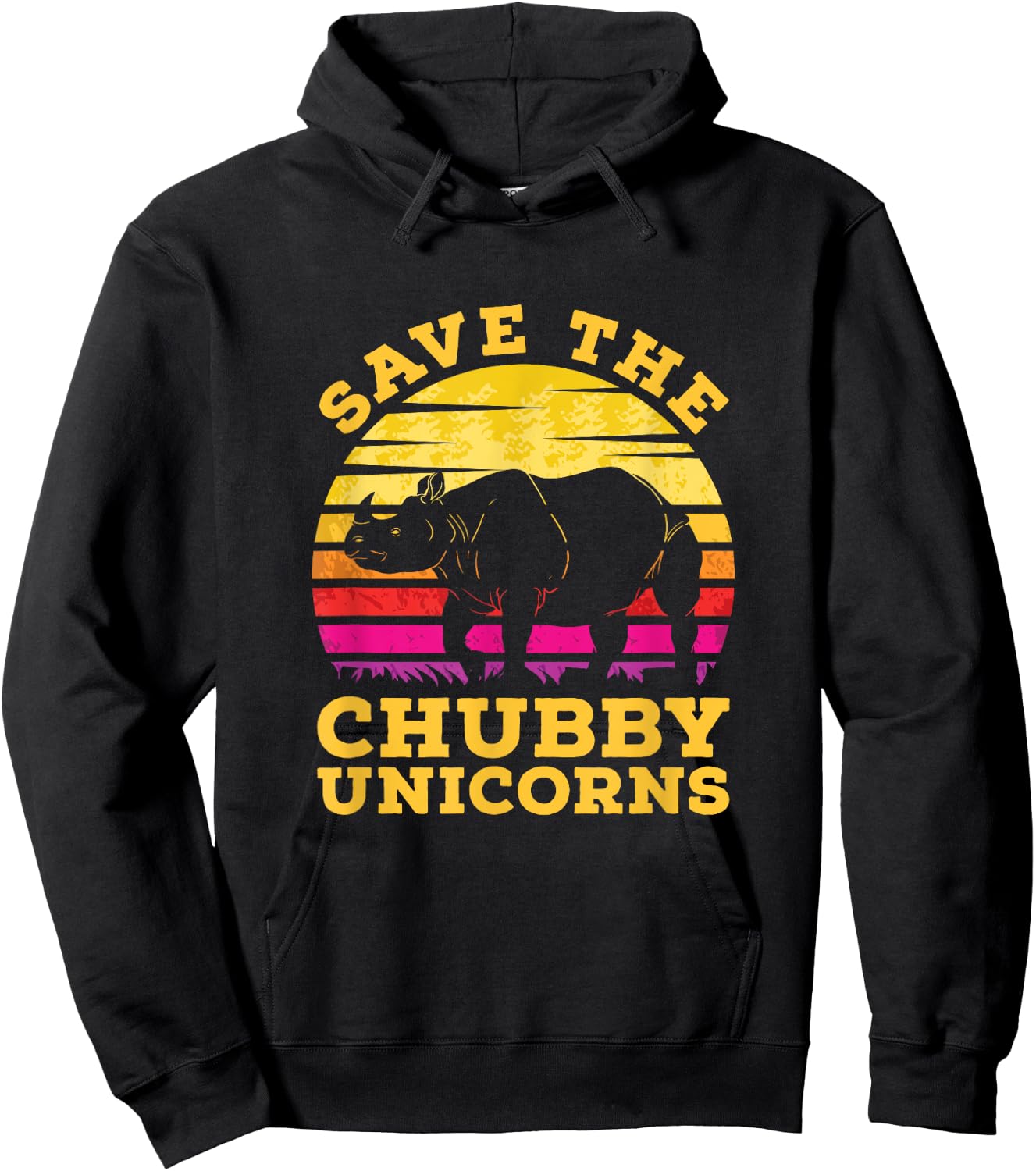 Funny Save The Chubby Unicorns Zoo Keeper Gift Rhino Hoodie - Hoodie | Black