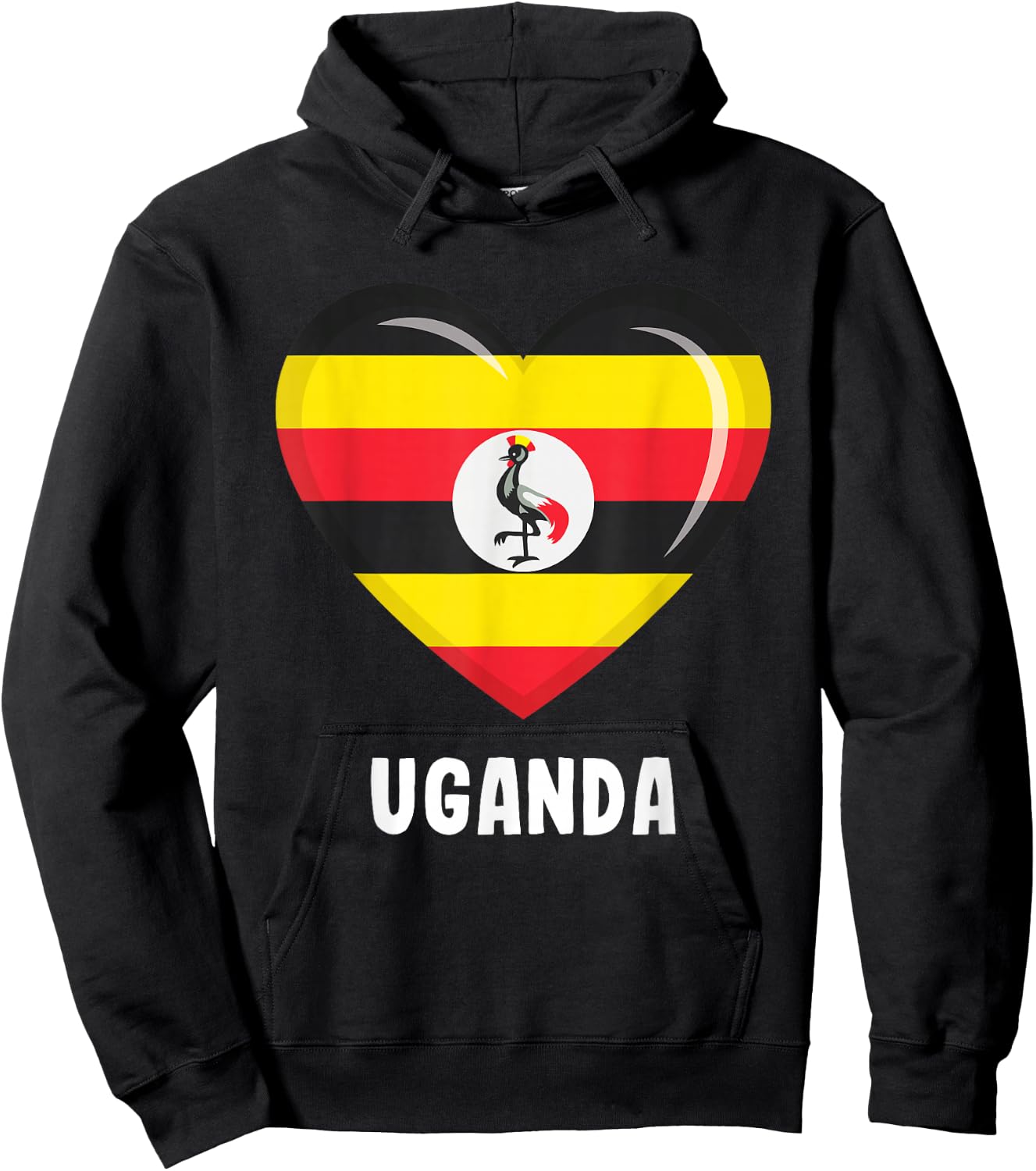 Uganda Flag Jersey Hoodie - Hoodie | Black