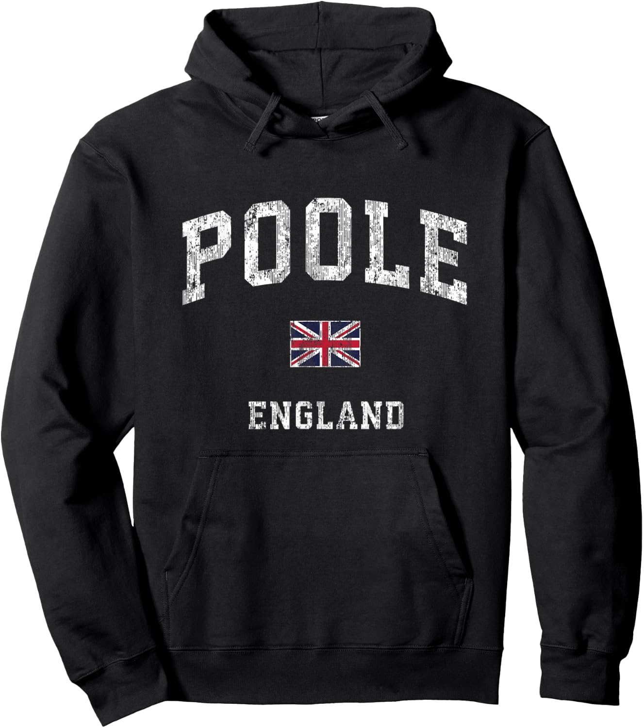 Poole England Vintage Athletic Sports Design Hoodie - Hoodie | Black