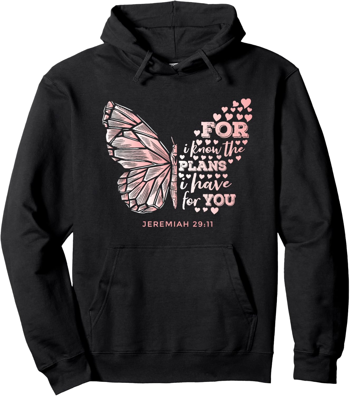 Jeremiah 29:11 Scripture Gift Faithful Christian Believer Hoodie - Hoodie | Black