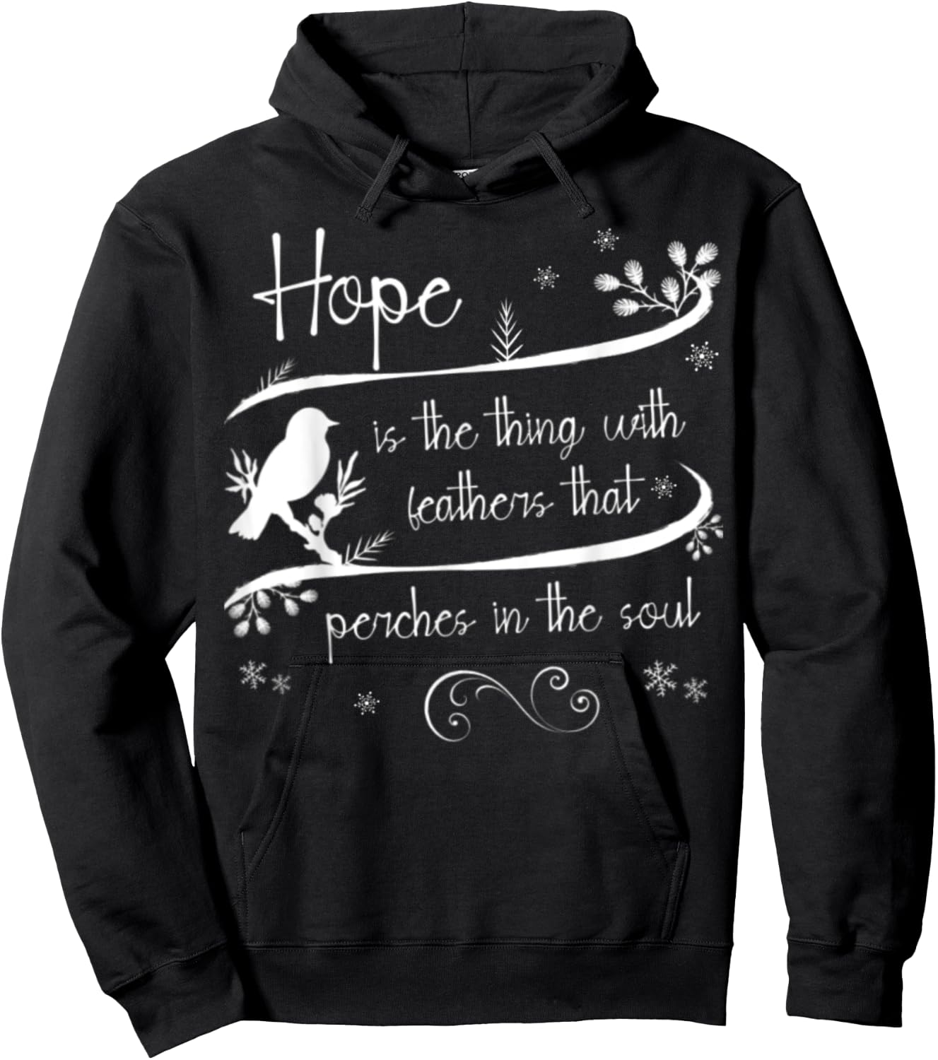 Emily Dickinson Hope is The Thing With Feathers Bird Poetry Hoodie - Hoodie | Black