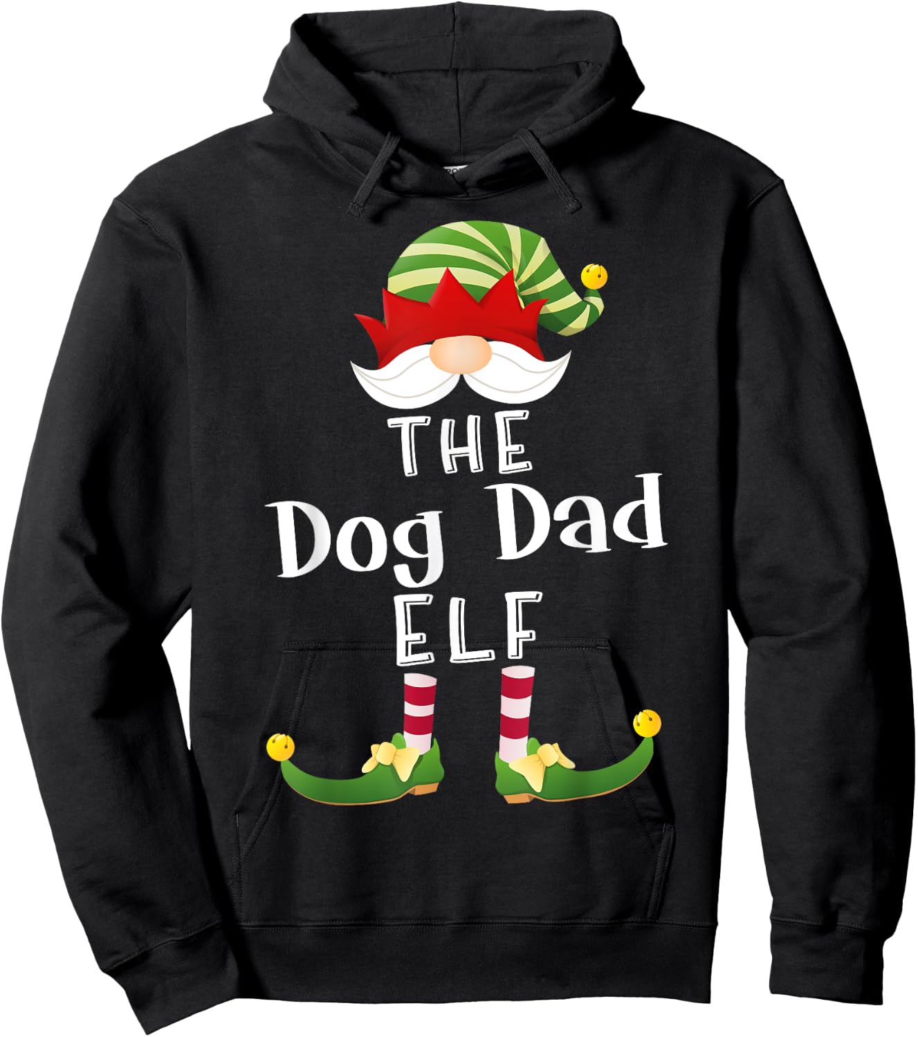 Dog Dad Elf Group Christmas Funny Pajama Party Women Hoodie - Hoodie | Black