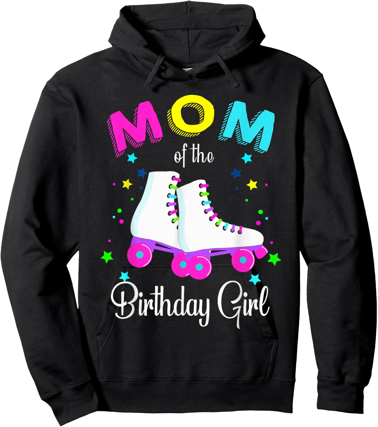 Let's Roll Mom of the Birthday Girl Roller Skates Hoodie - Hoodie | Black