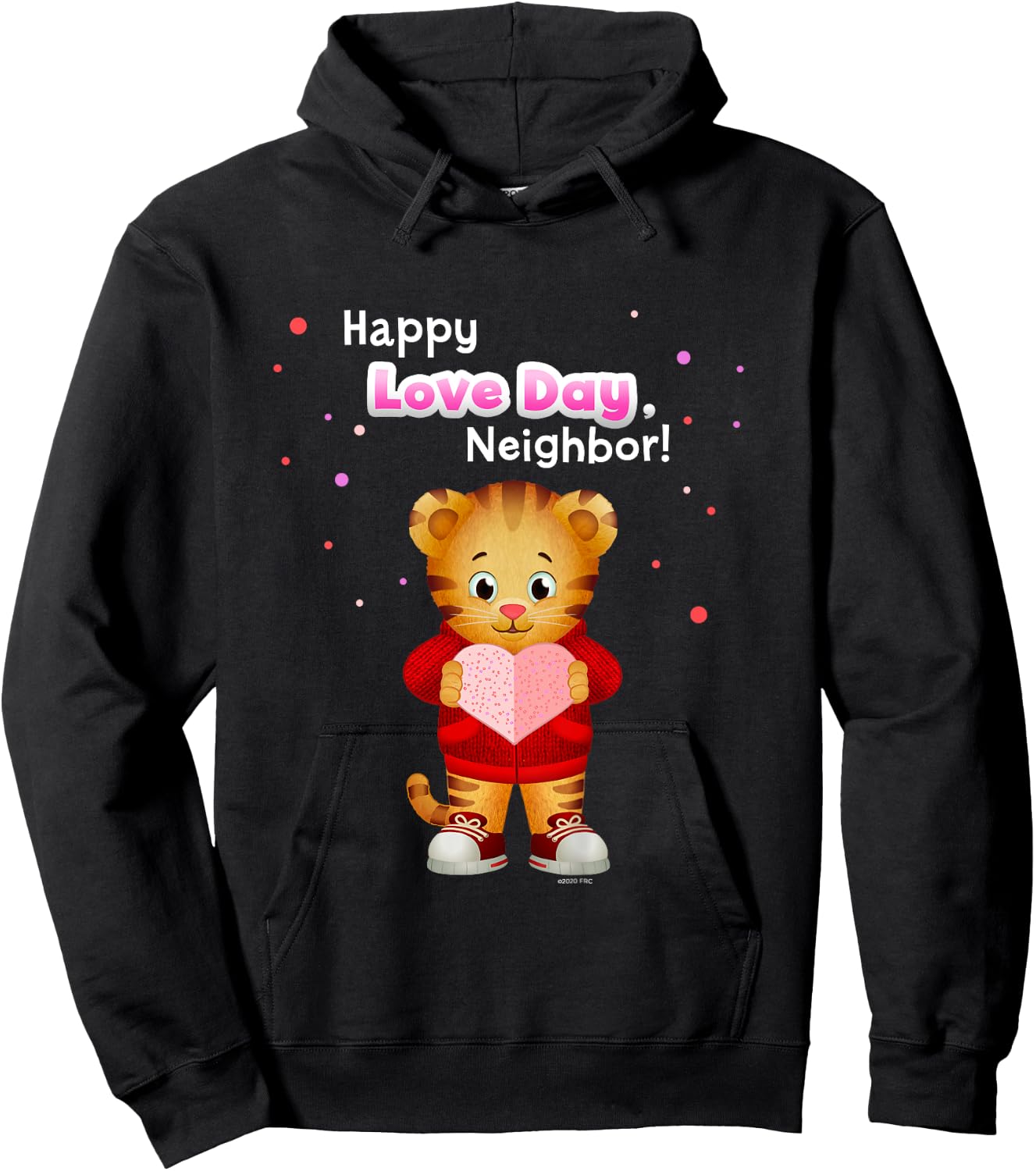 Happy Love Day, Daniel Tiger! (White/Pink) Hoodie - Hoodie | Black
