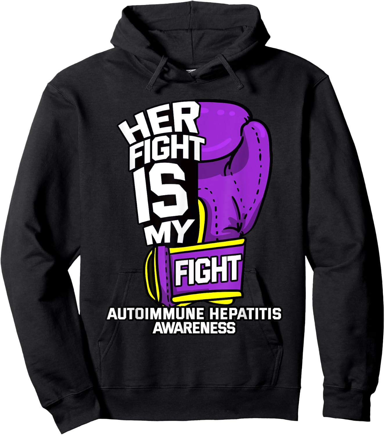 Her Fight Is My Fight Autoimmune Hepatitis Survivor Lupoid Hoodie - Hoodie | Black