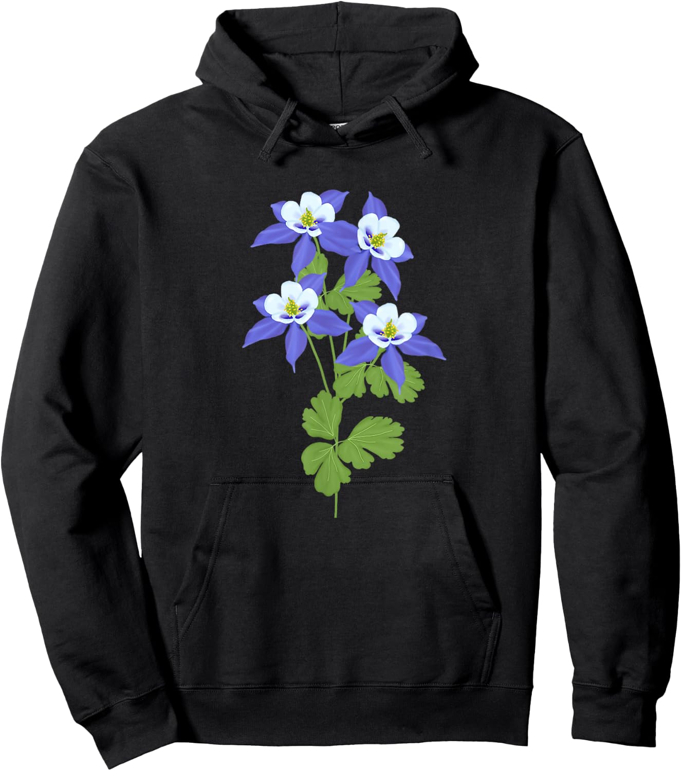 Colorado Columbine Flower Wildflower Nature Hiking Travel Hoodie - Hoodie | Black