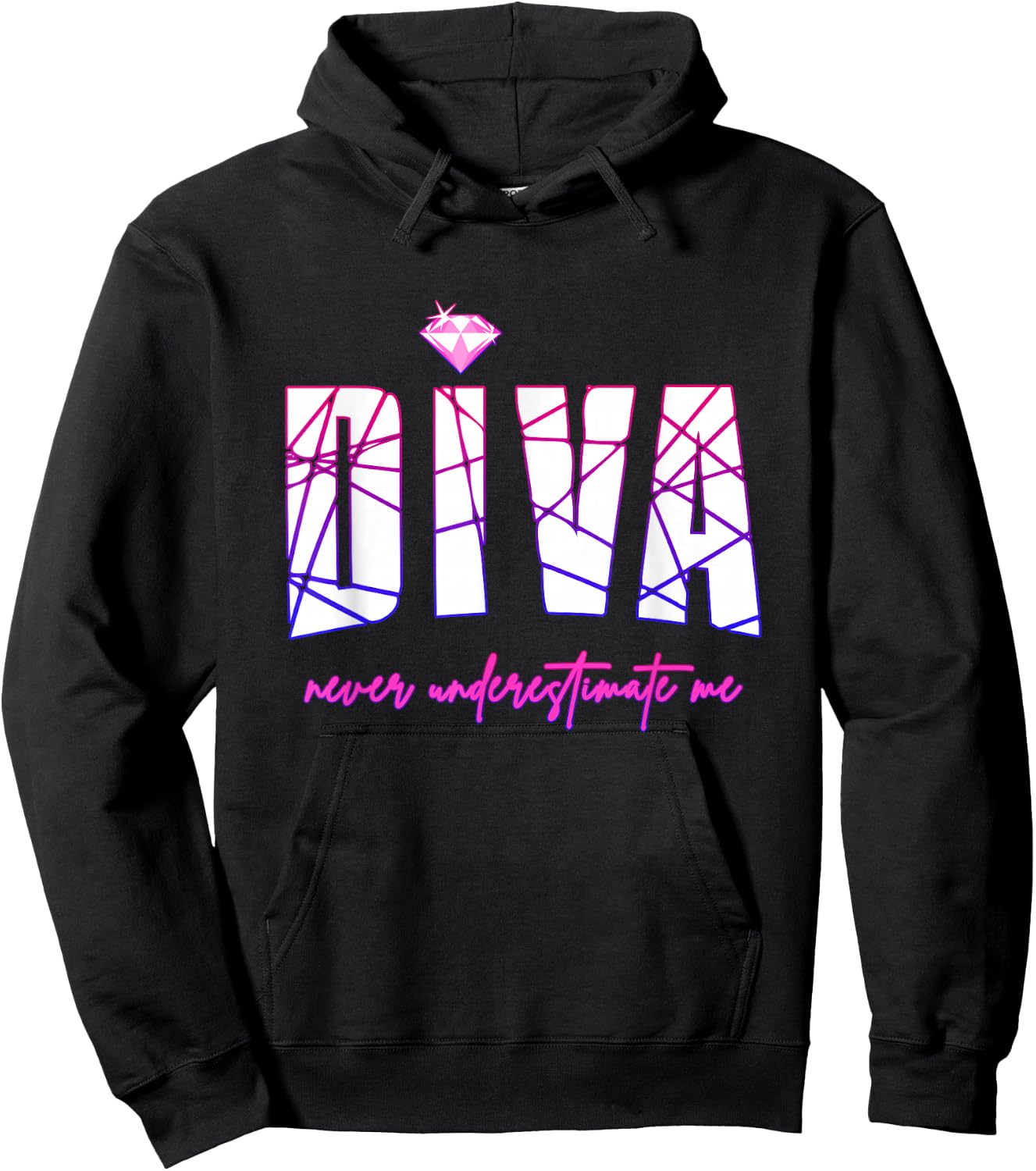 Diva Never Underestimate Me - Party Diva Small Hoodie - Hoodie | Black