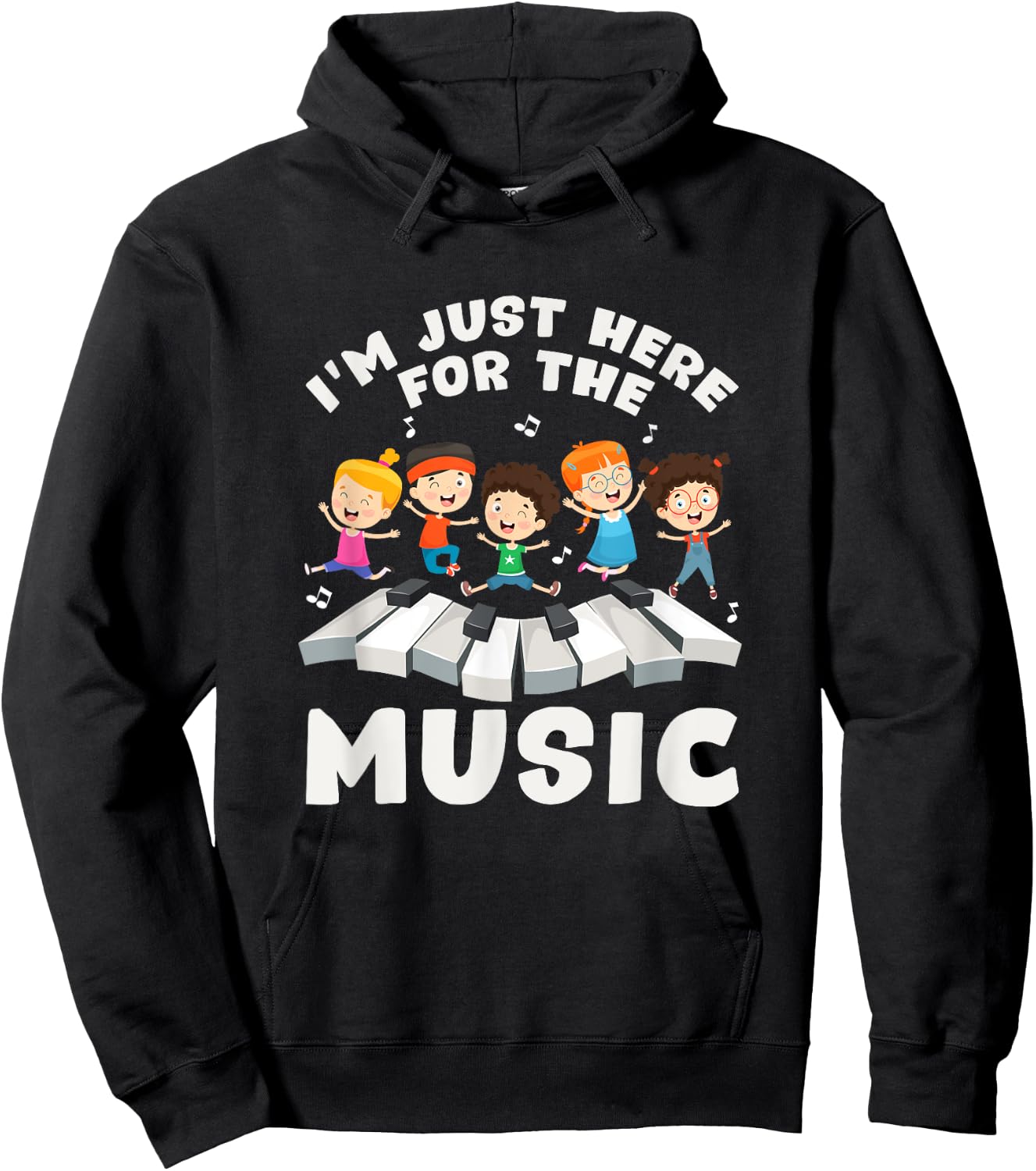 Back To School Teacher Im Just Here For The Music Hoodie - Hoodie | Black