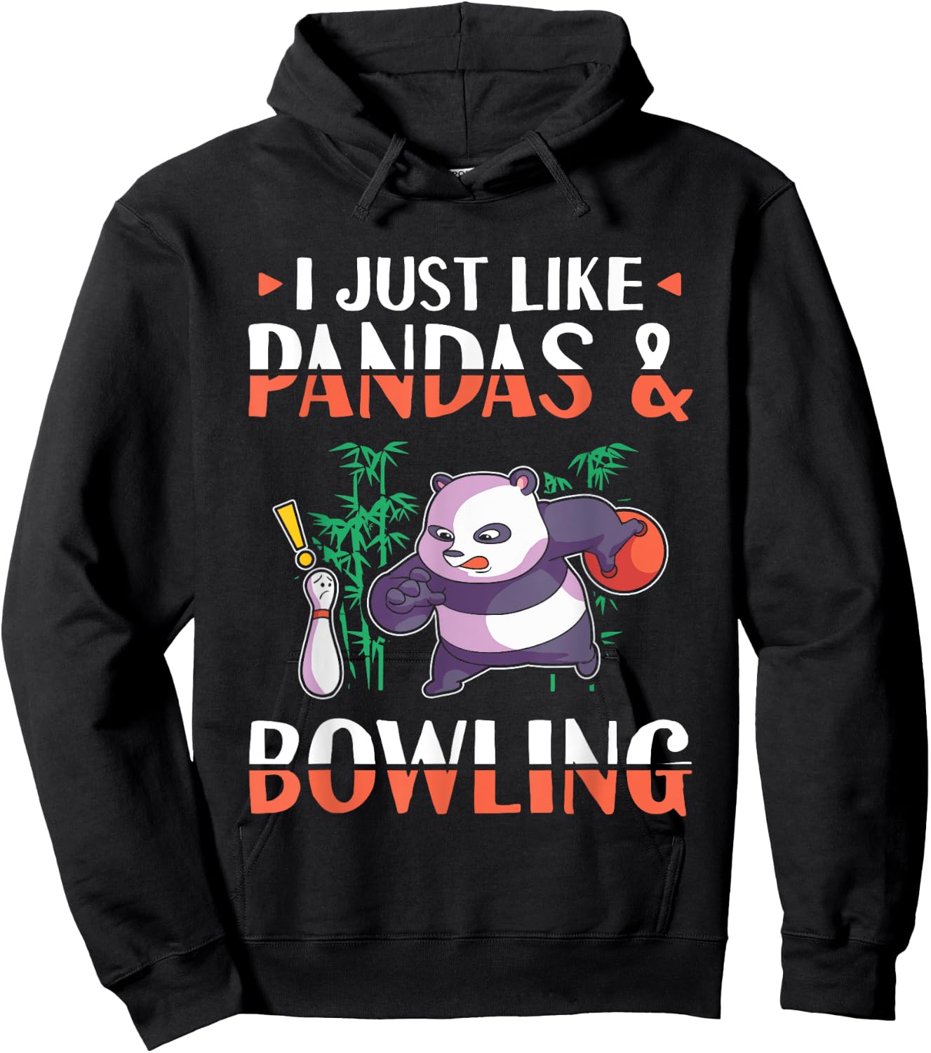 Panda Bowling I just love Pandas Hoodie - Hoodie | Black