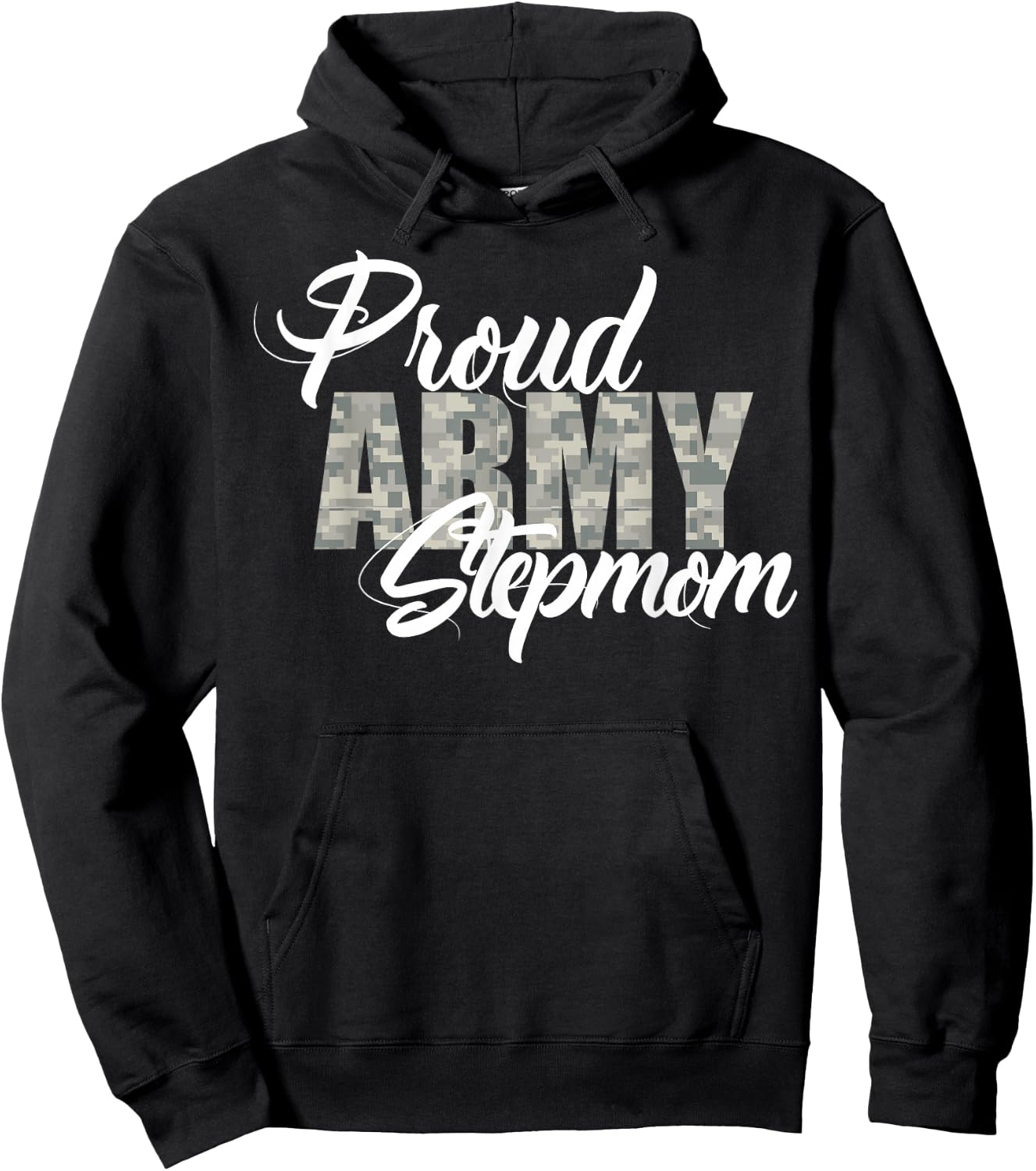 Proud Army Stepmom Shirt Hoodie - Hoodie | Black