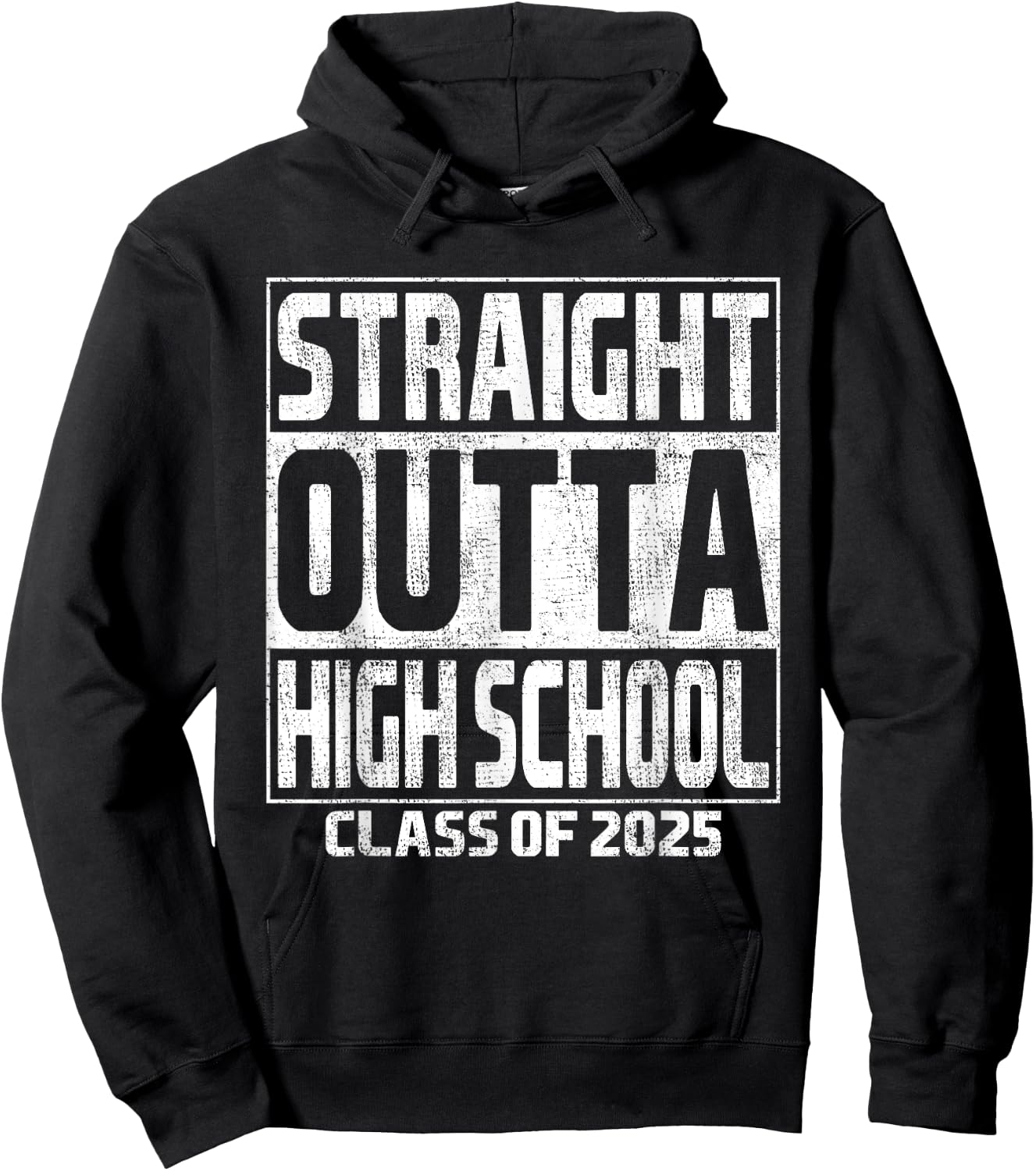 Straight Outta High School Class Of 2025 High Graduation Hoodie - Hoodie | Black