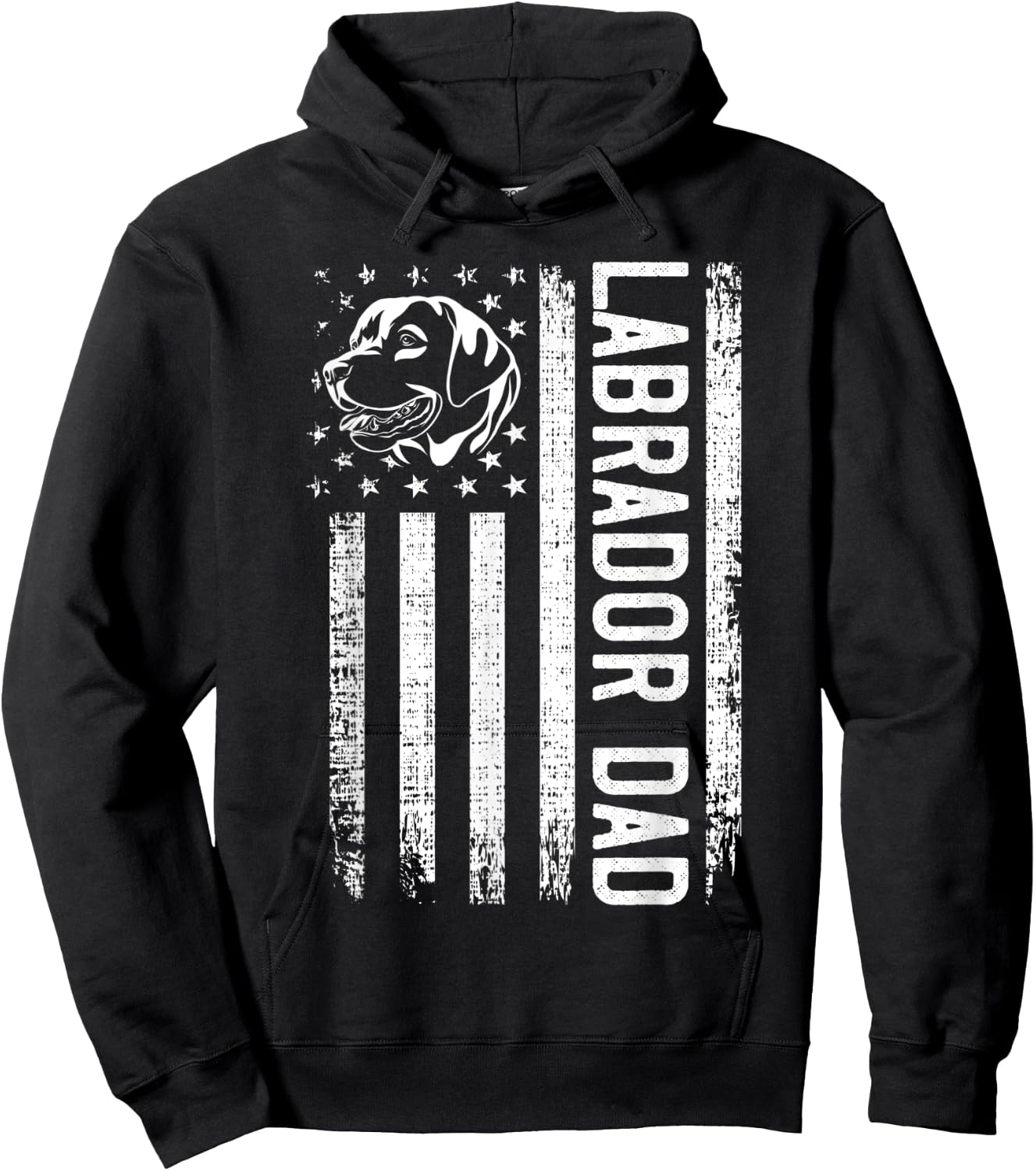 Labrador Retriever Dad Shirt American Flag Lab Dog Dad Men Hoodie - Hoodie | Black
