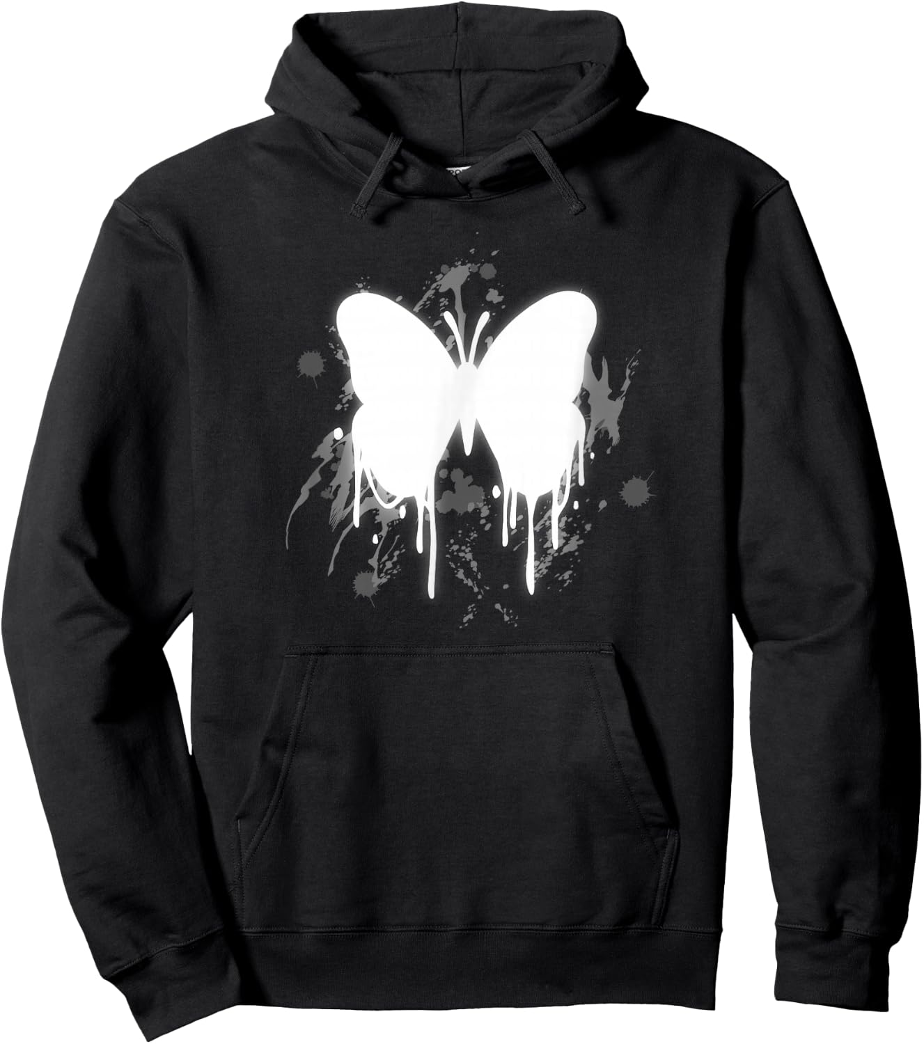 Y2K Fairy Grunge Fairycore Melting Butterfly Hoodie - Hoodie | Black