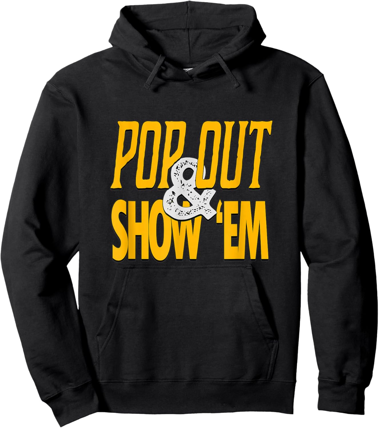 Varsity-Gold University Yellow Pop Out & Show 'Em Graphic Hoodie - Hoodie | Black