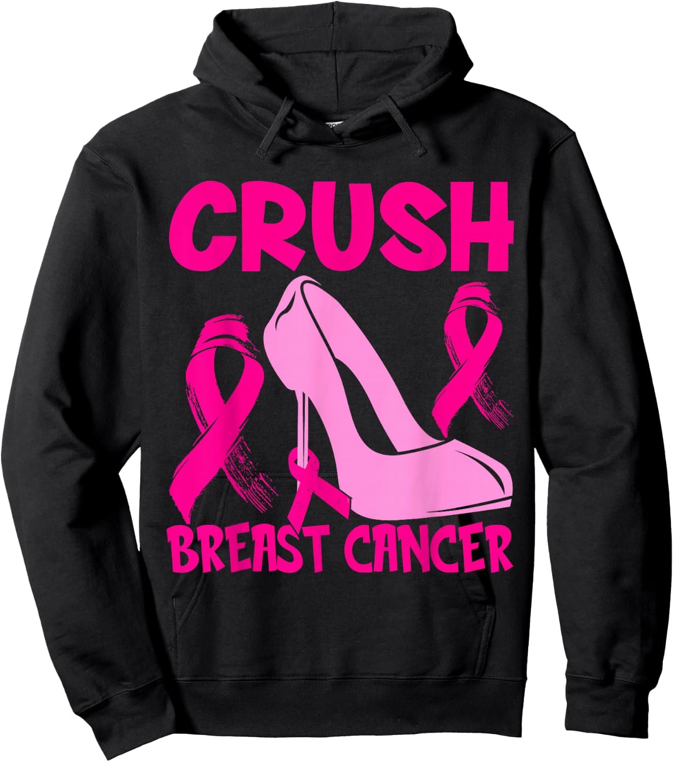 Crush Breast Cancer Awareness pink Men Boys Women Hoodie - Hoodie | Black