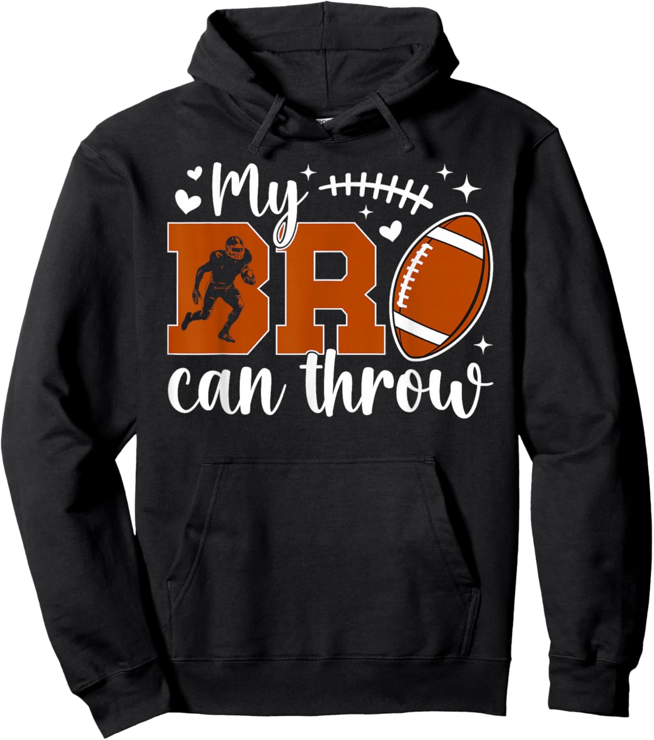 My Bro Quarterback Sister Of A Football Quarterback Sis Hoodie - Hoodie | Black