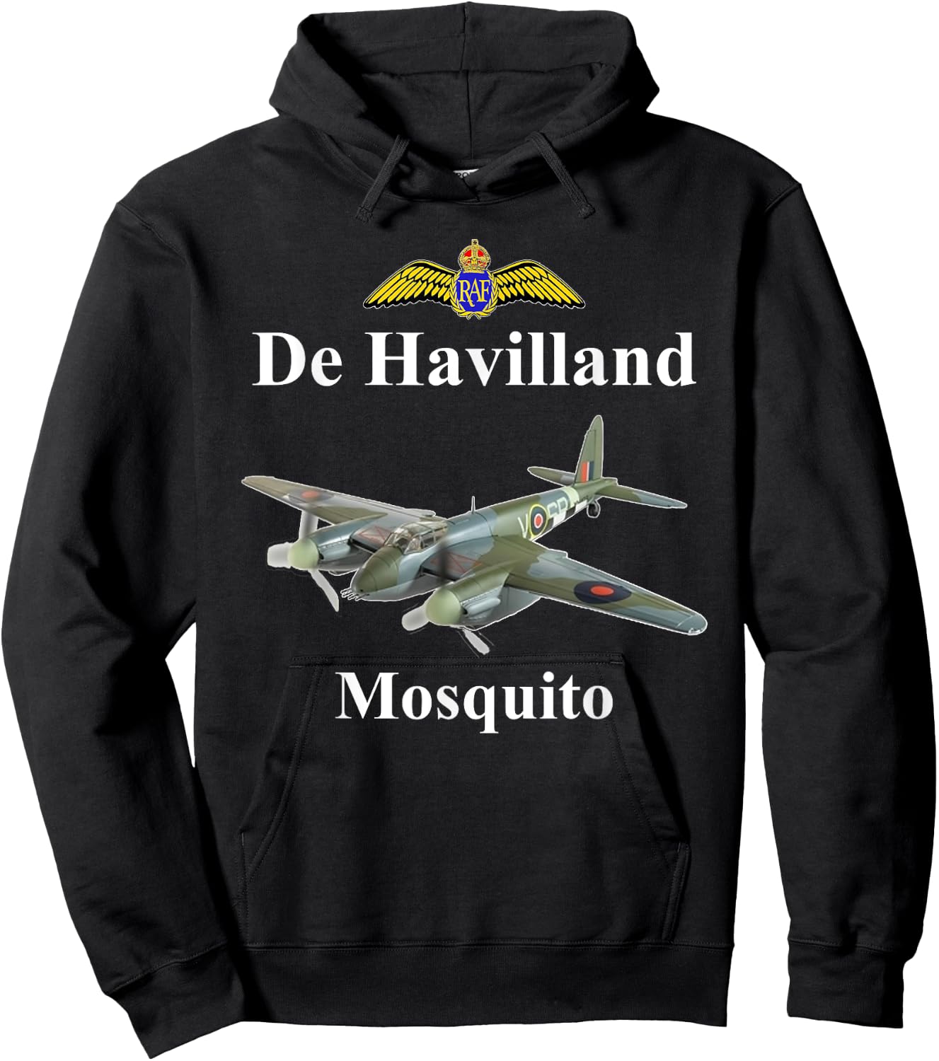 De Havilland Mosquito WWII Fighter Bomber Airplane Hoodie - Hoodie | Black
