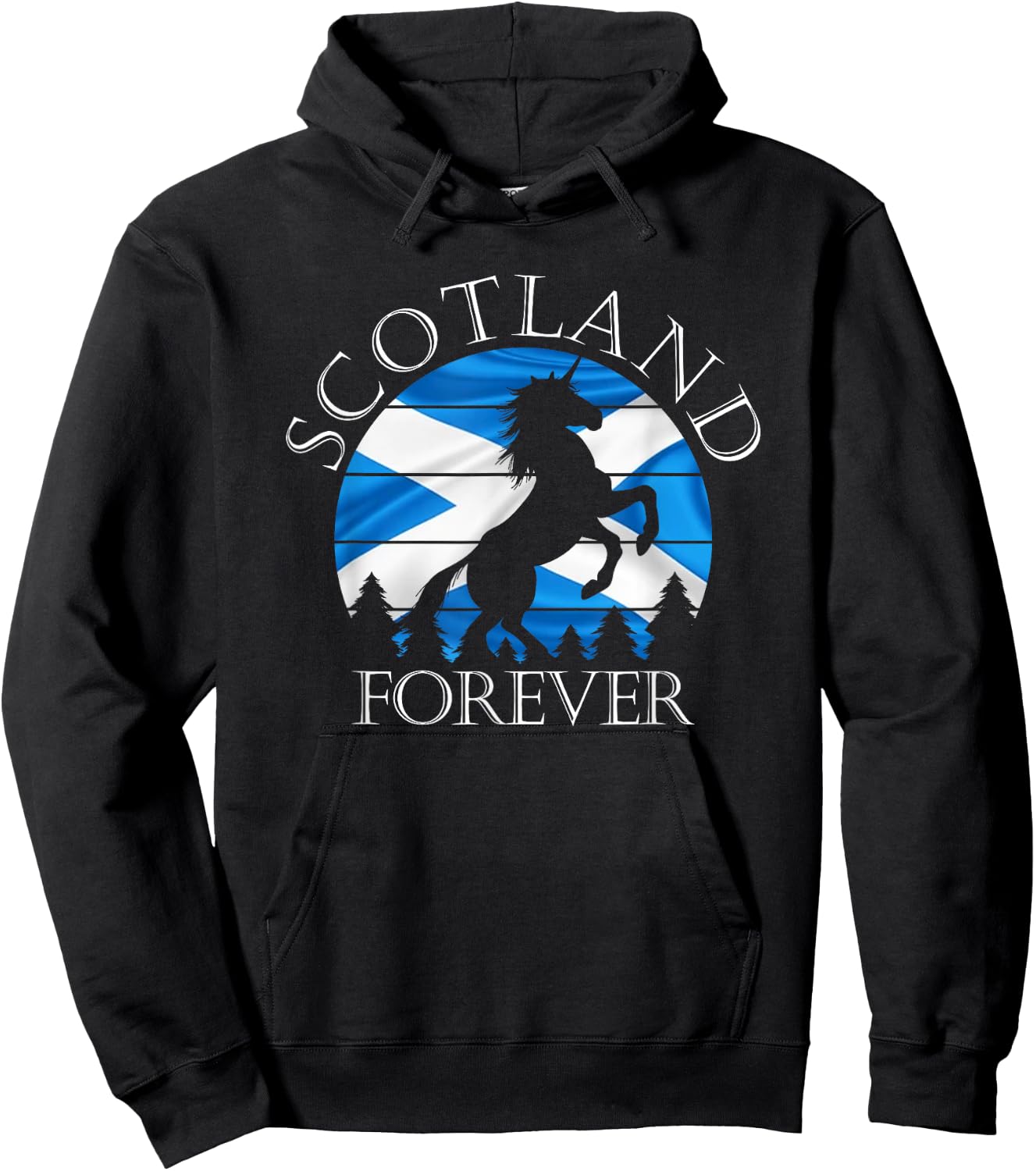 Scottish Pride Scotland Unicorn Scotland Flag Saltire Hoodie - Hoodie | Black