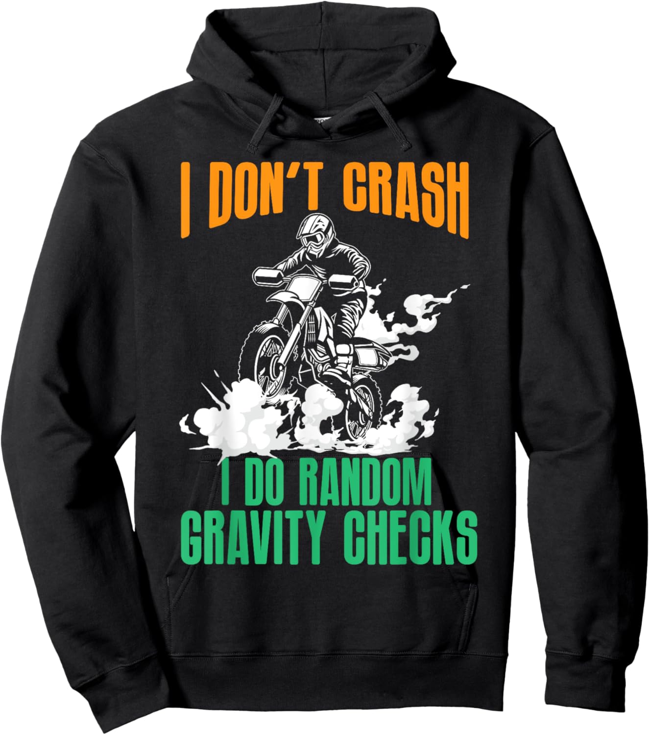 Funny Gravity Check Dirt Bike Motocross Motorcycle Crash MX Hoodie - Hoodie | Black