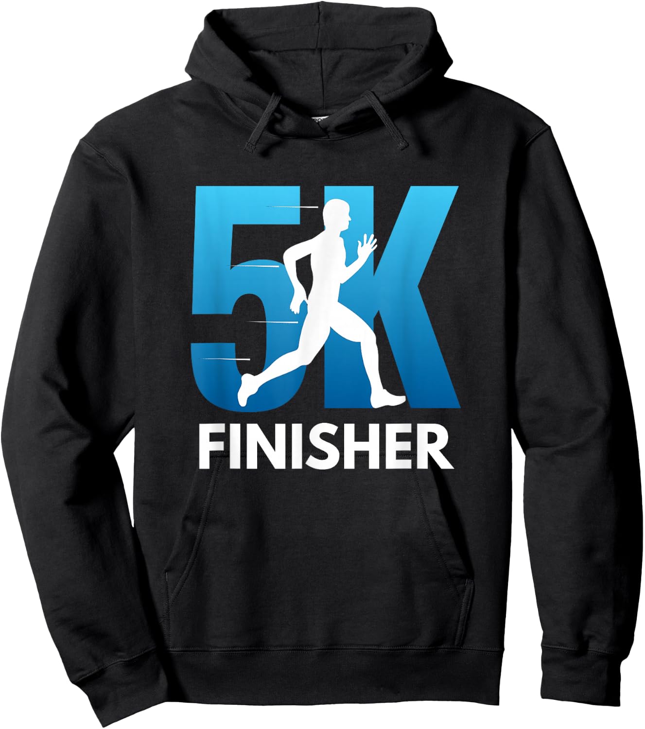 5K Finisher, With Silhouette Of 5K Runner Hoodie - Hoodie | Black