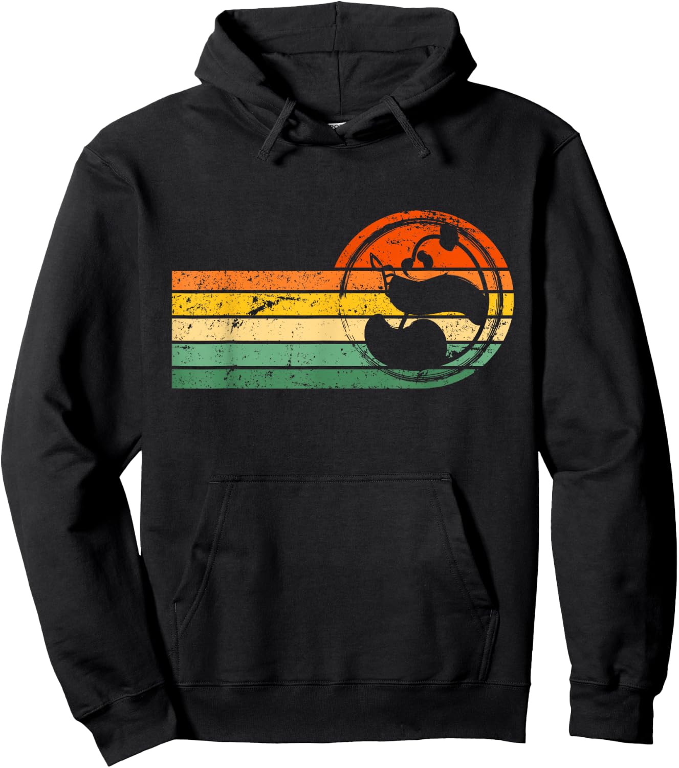 Panda Bear Silhouette Retro Vintage 60s 70s Gift Hoodie - Hoodie | Black