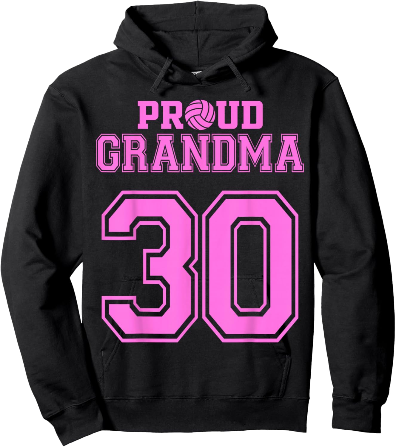 Proud Volleyball Grandma Number 30 P Hoodie - Hoodie | Black