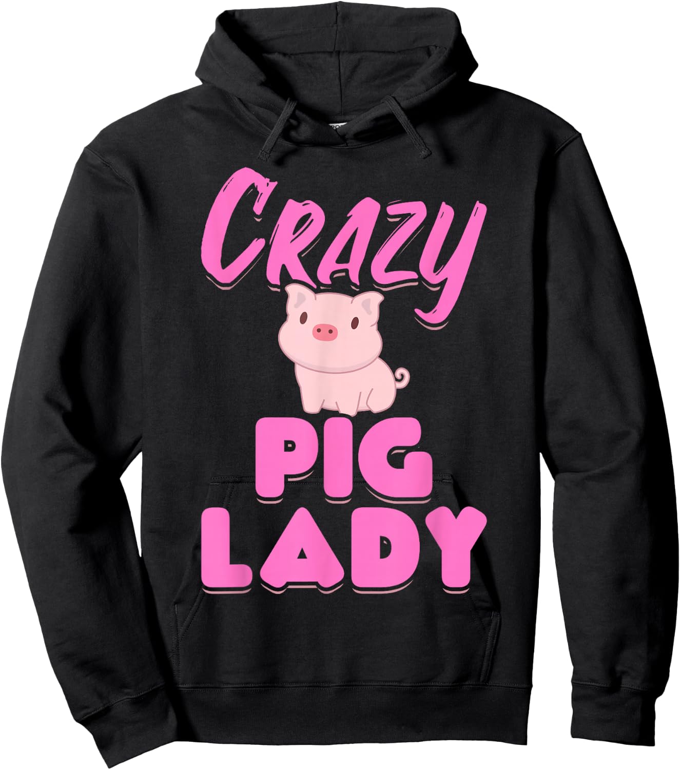 Crazy Pig Lady Hoodie - Hoodie | Black