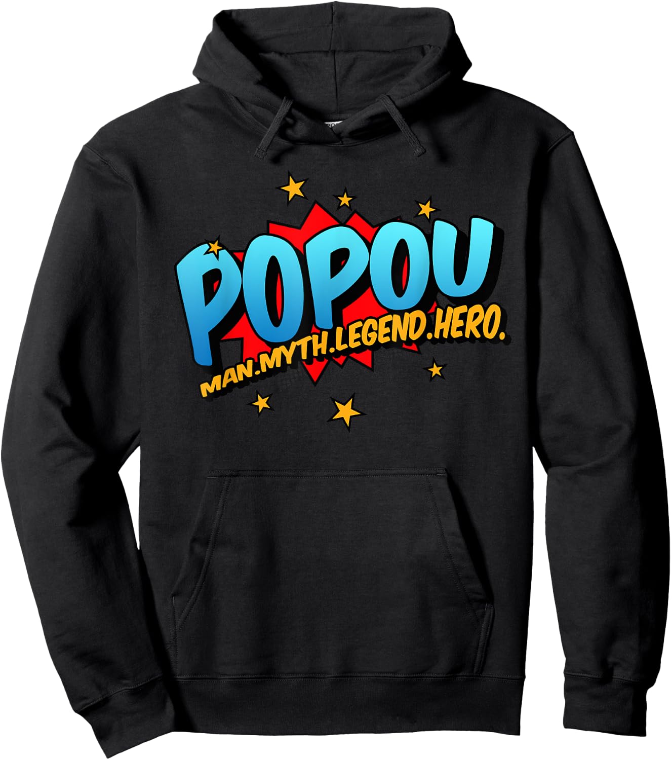 Popou Grandpa Man Myth Legend Hero Pop Art Comic Book Hoodie - Hoodie | Black