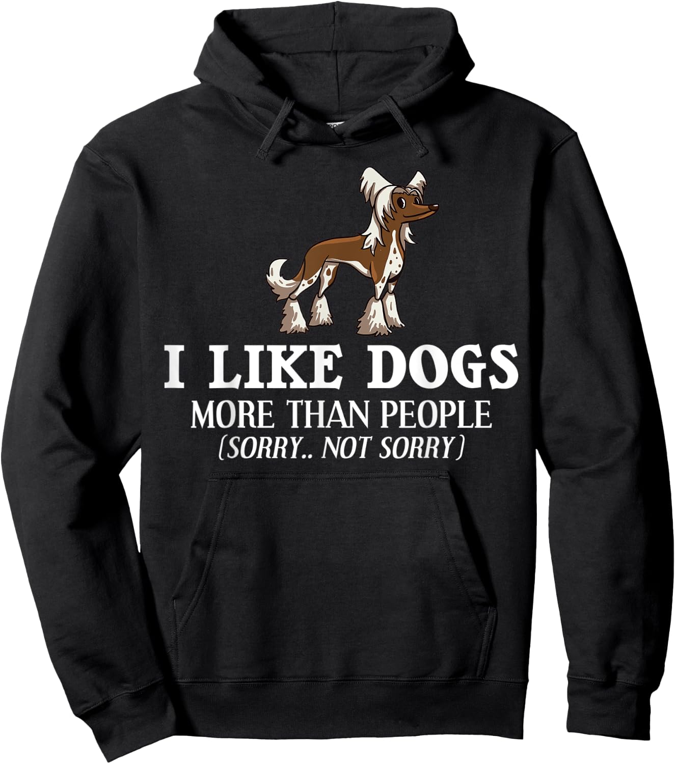 Chinese Crested Powderpuff Dog Gift Puppies Owner Lover Hoodie - Hoodie | Black