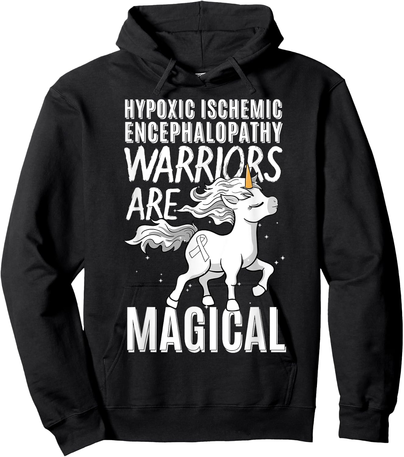 Hypoxic Ischemic Encephalopathy Cerebral Hypoxia Unicorn Hoodie - Hoodie | Black