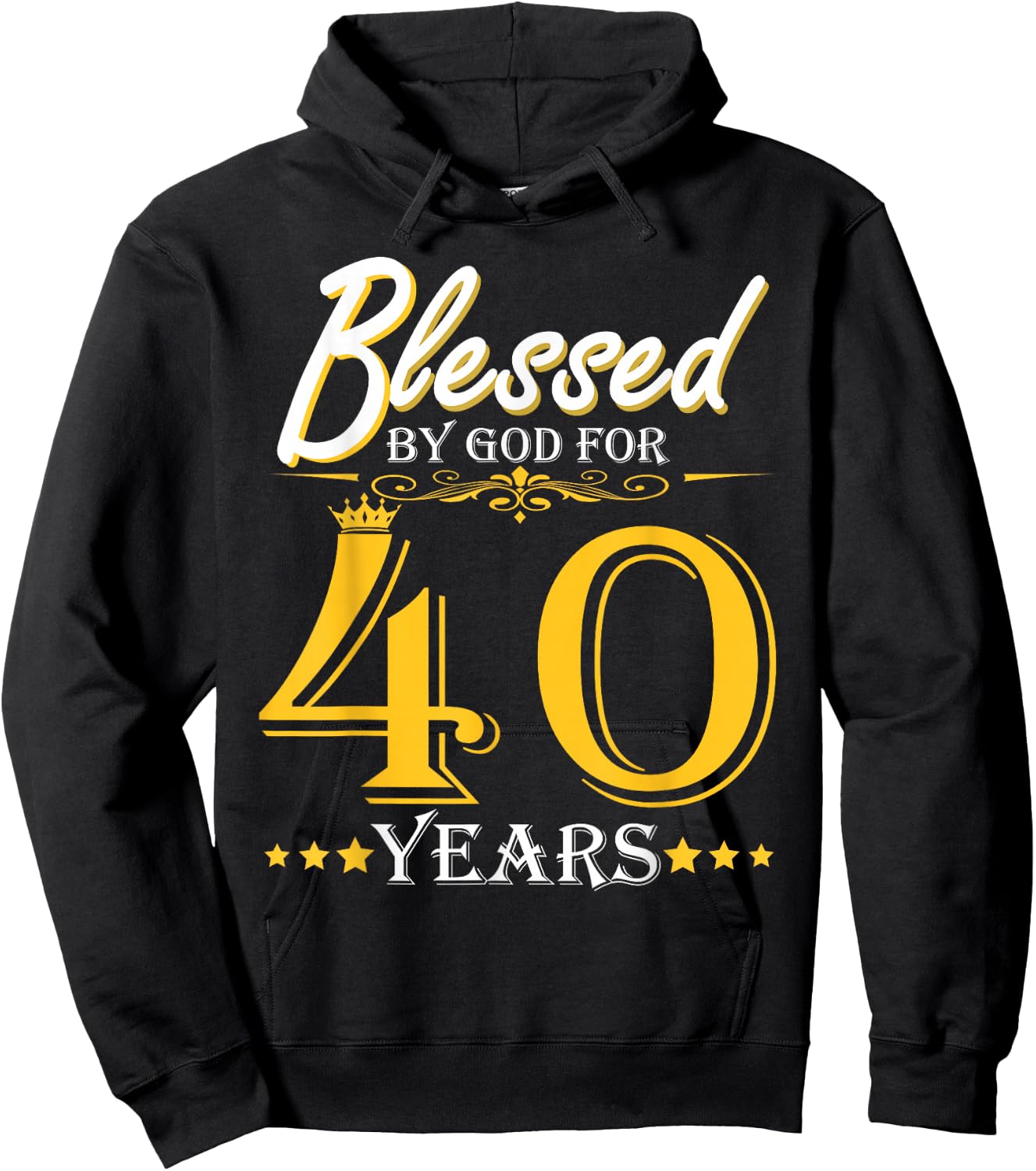 Vintage Blessed By God For 40 Years Happy 40th Birthday Hoodie - Hoodie | Black