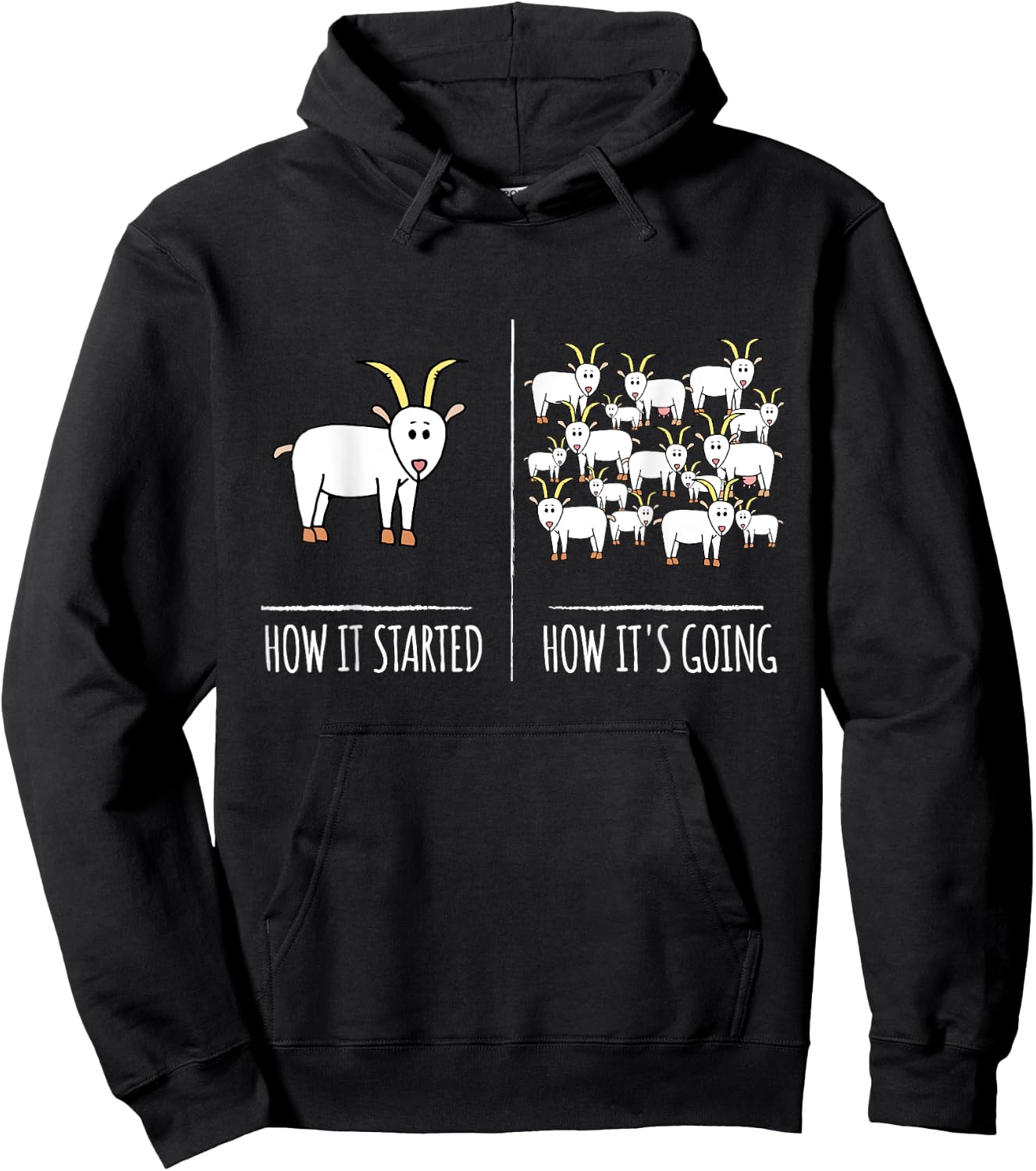Goat Shirts | Goat Lovers Farm Apparel Meme Pun Funny Goat Hoodie - Hoodie | Black