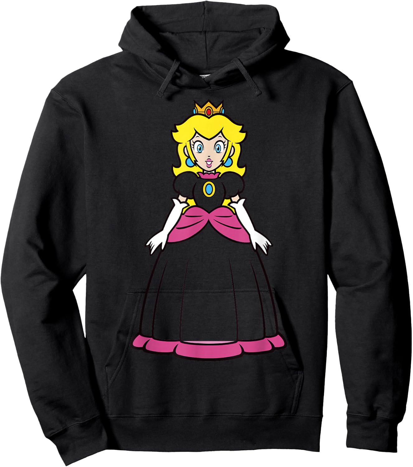 Super Mario Princess Peach Simple Portrait Hoodie - Hoodie | Black