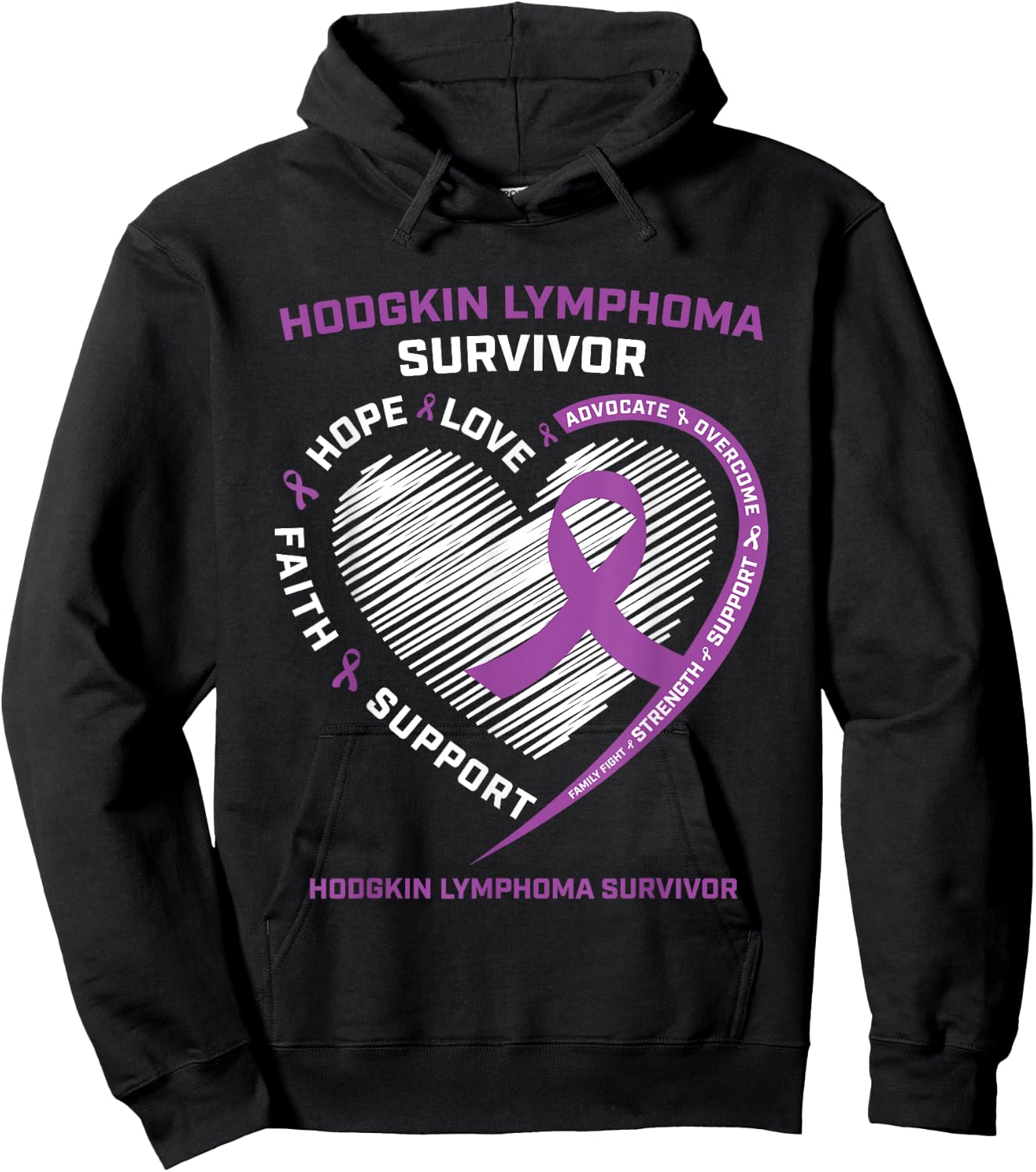 Cancer Survivor Shirts Hodgkin's Lymphoma Survivor Hoodie - Hoodie | Black