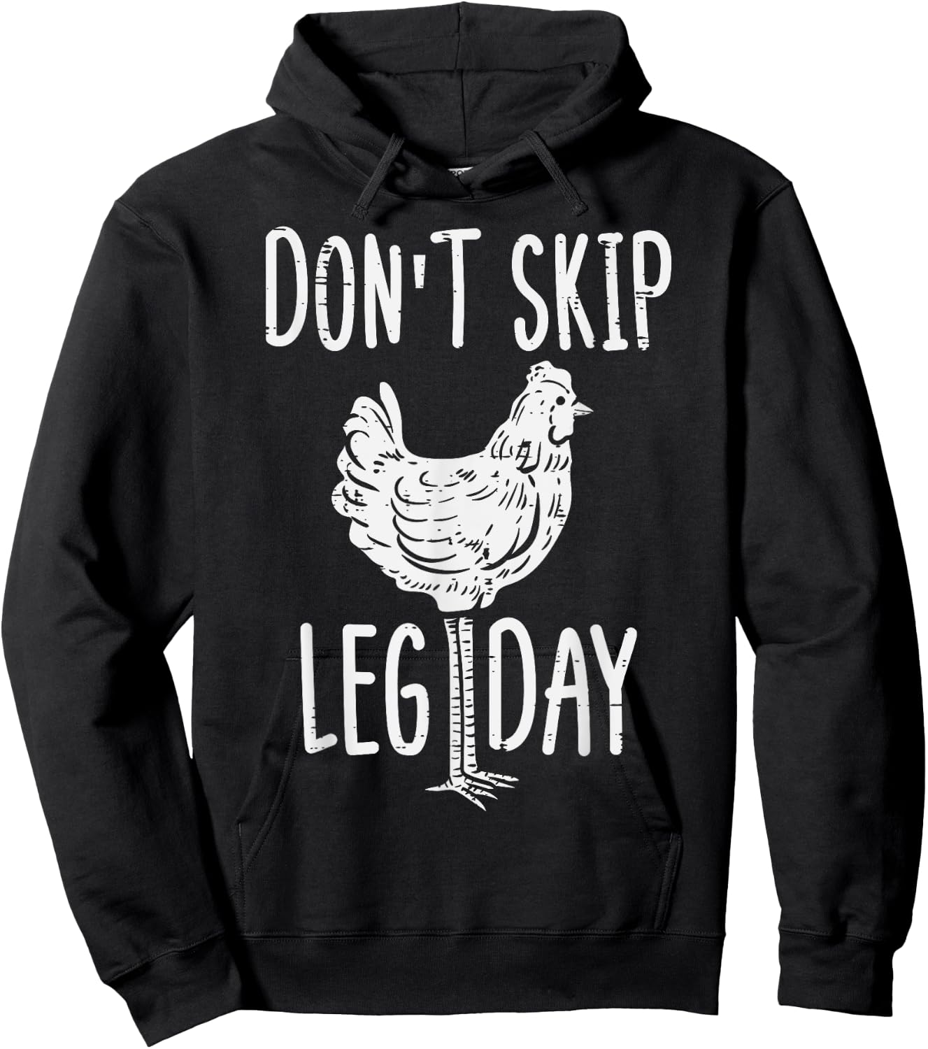 Gym Chicken Dont Skip Leg Day Fun Workout Fitness Men Women Hoodie - Hoodie | Black
