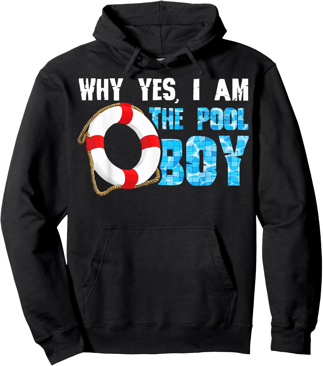 Why Yes I Am The Pool Boy Funny Swimmer Swimming Swim Hoodie - Hoodie | Black