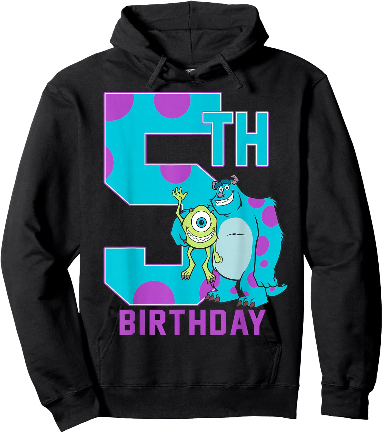 Disney Pixar Monsters Inc. Mike & Sully Happy 5th Birthday Hoodie - Hoodie | Black