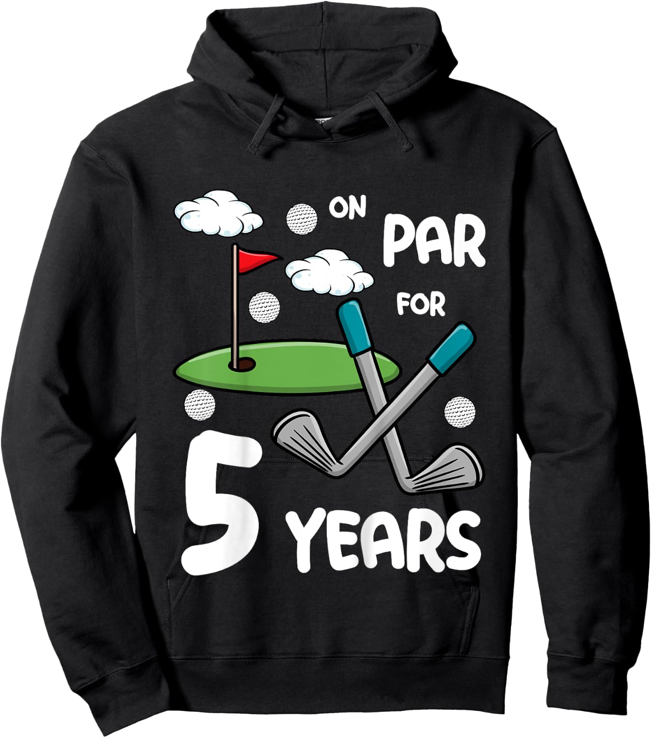 5th Birthday Golf Funny Golfer 5 Year Old Boy Girl Hoodie - Hoodie | Black