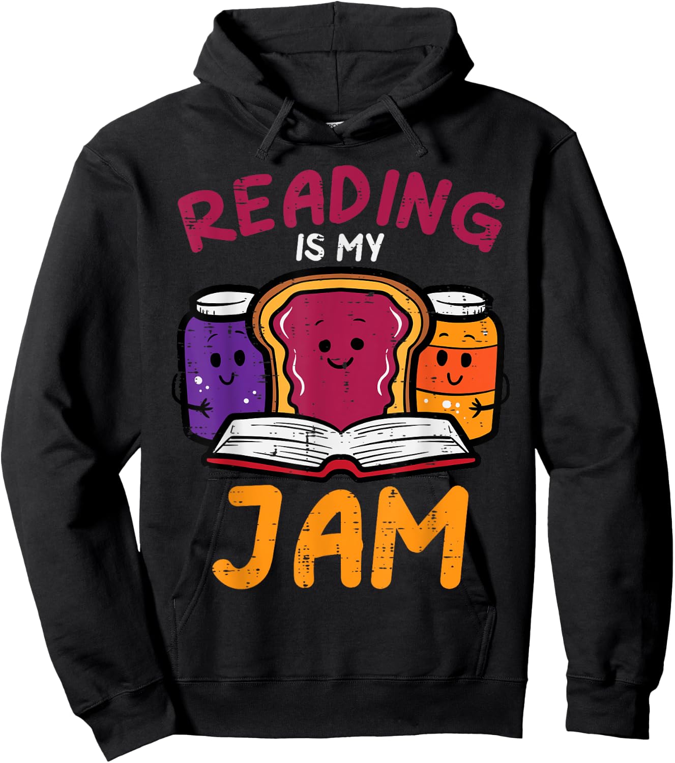 Reading My Jam Read Reading Book Librarian Men Women Kids Hoodie - Hoodie | Black