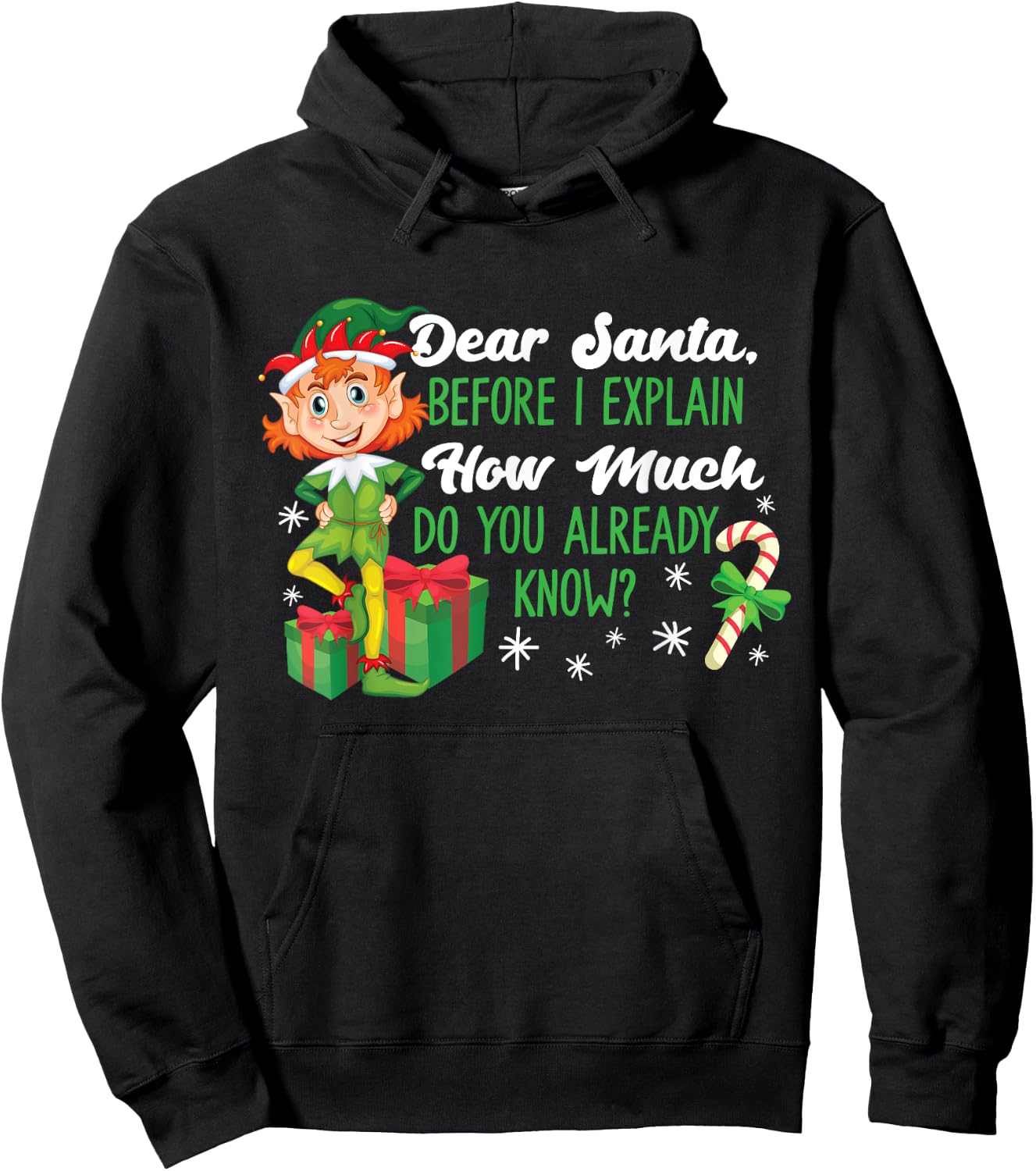 Funny Christmas Dear Santa How Much Do You Know Hoodie - Hoodie | Black