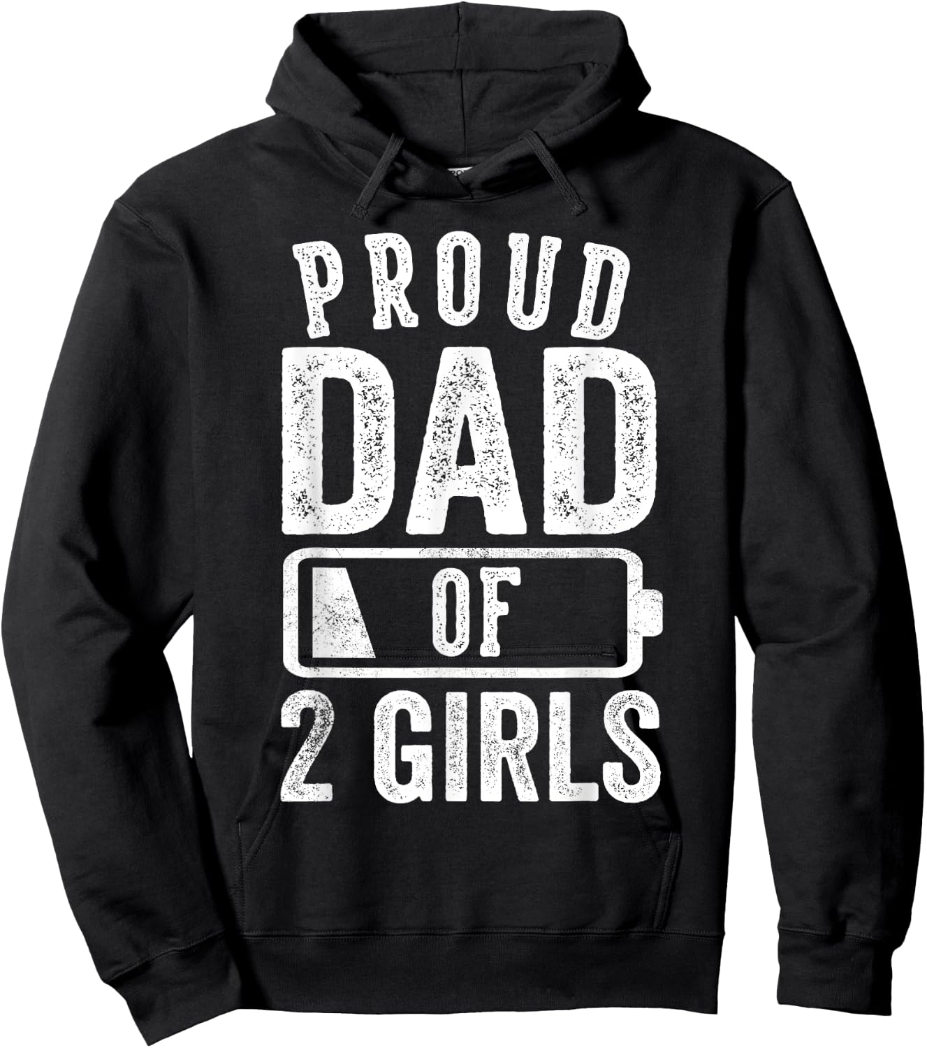 Proud Dad of 2 Girls Gifts Daddy of Two Daughters Hoodie - Hoodie | Black