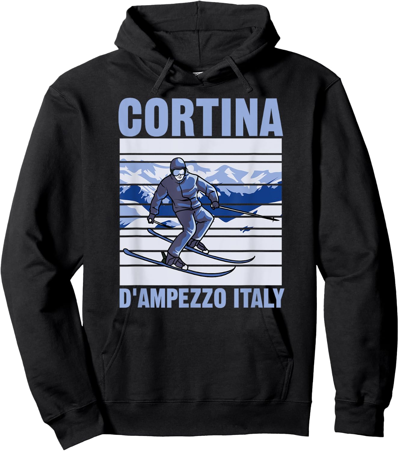 Cortina d'Ampezzo Italy Ski Hoodie - Hoodie | Black