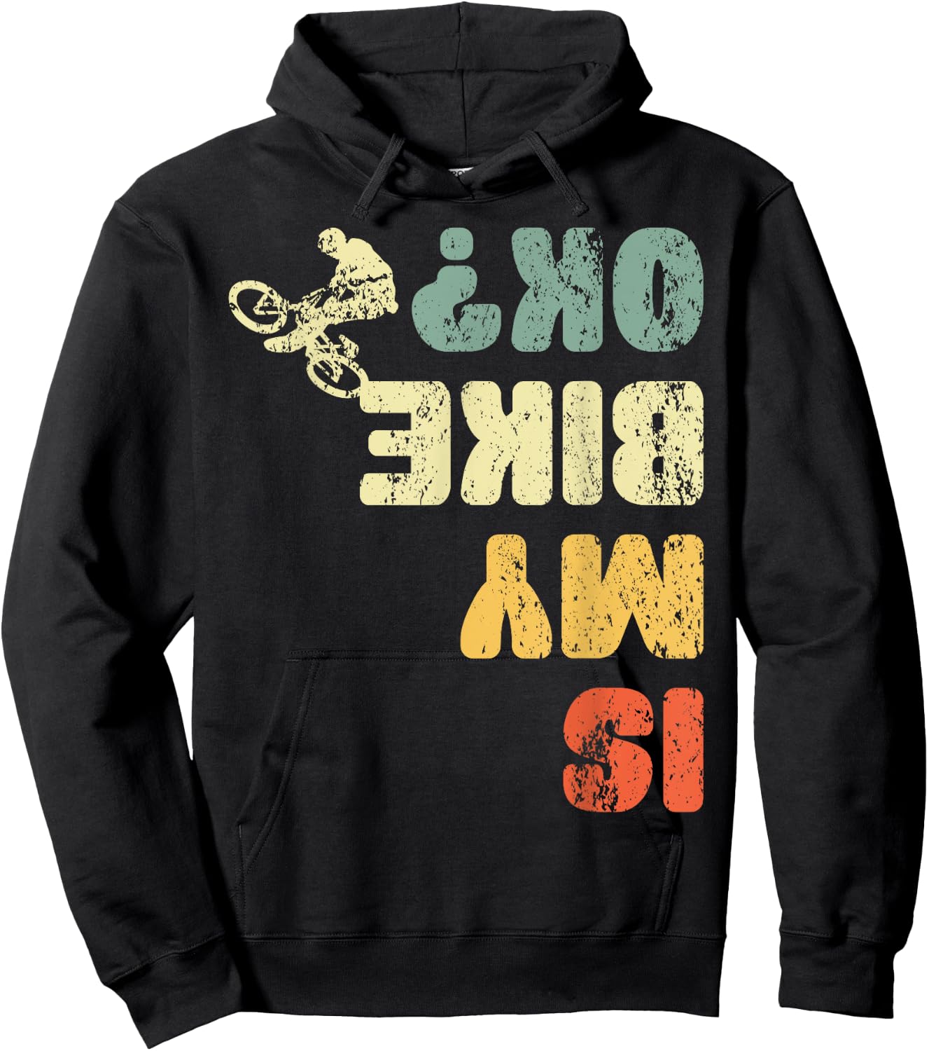Retro Is My Bike Ok Youth Kids Vintage Cycling Hoodie - Hoodie | Black