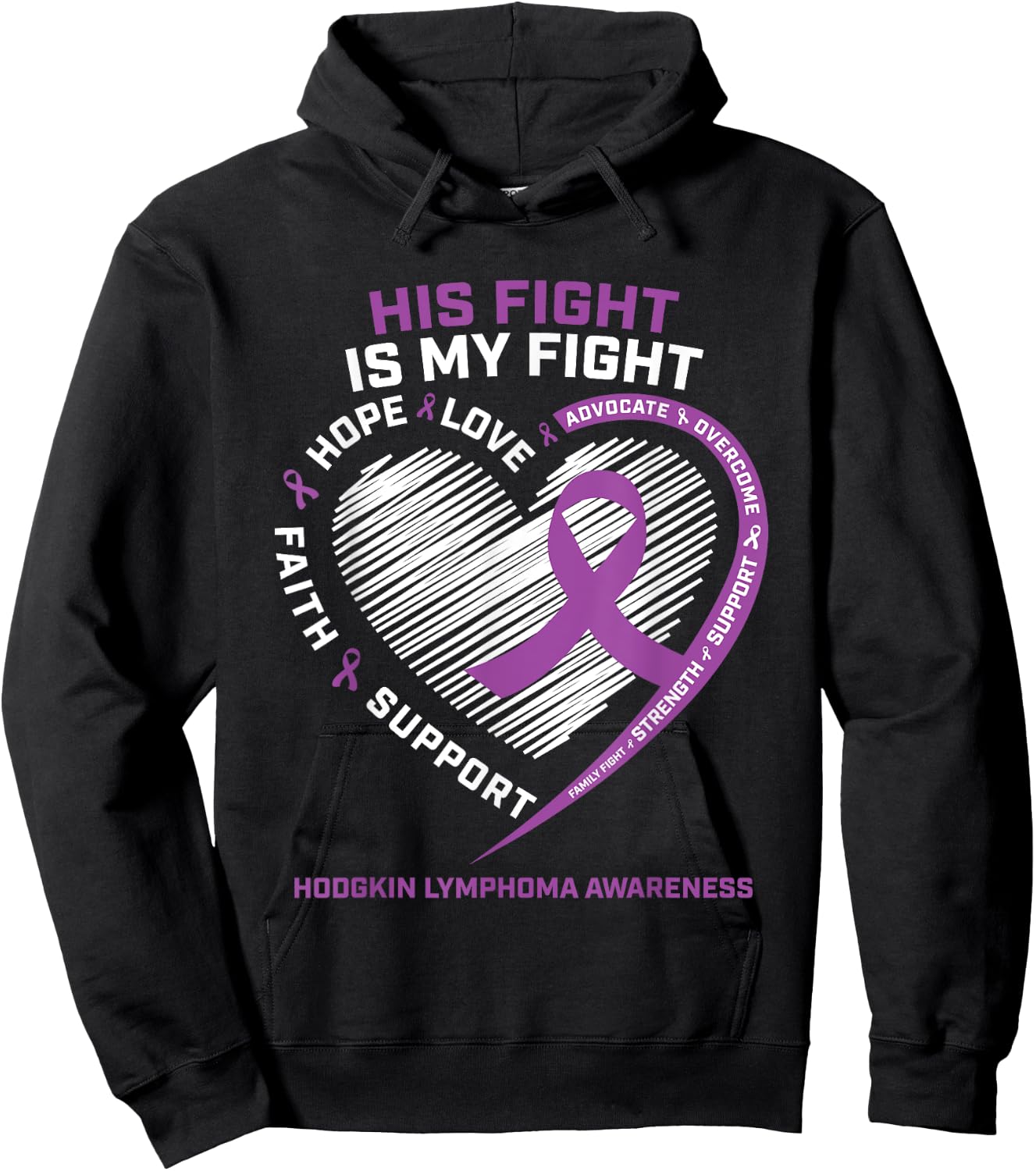 Men Dad Brother Son Grandson Hodgkins Lymphoma Awareness Hoodie - Hoodie | Black