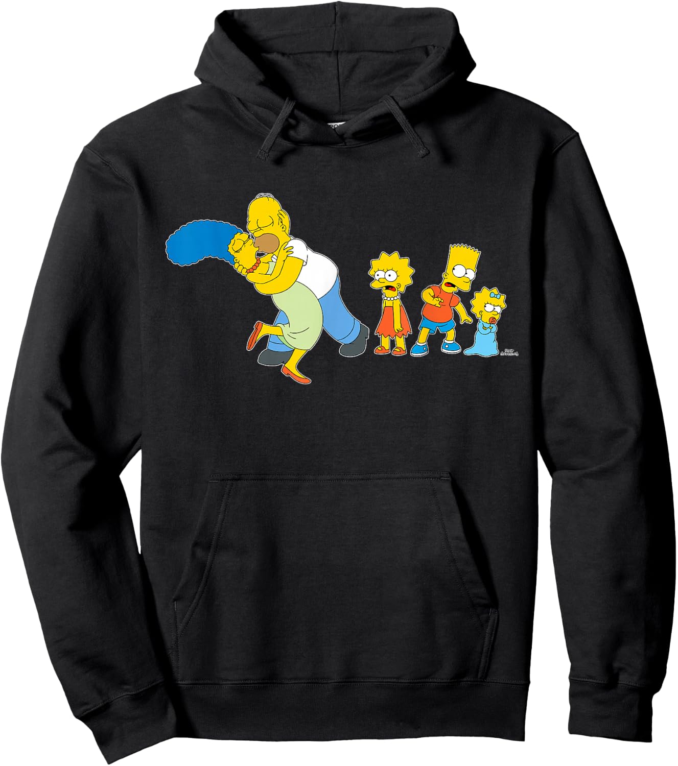 The Simpsons Marge Homer Beard Lisa Maggie Kiss Hoodie - Hoodie | Black