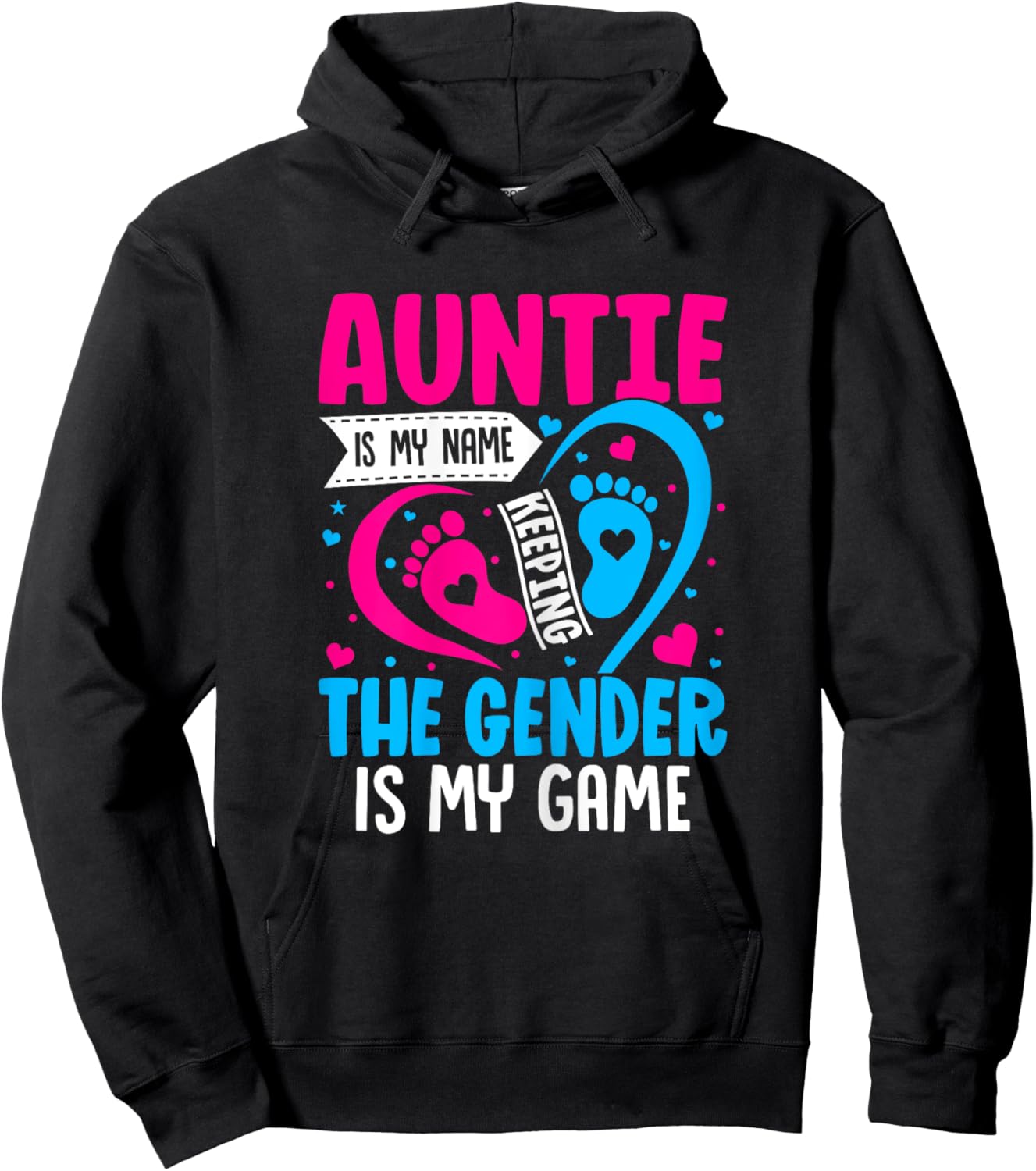 Gender Reveal Art Idea for a Keeper of the Gender Aunt Hoodie - Hoodie | Black