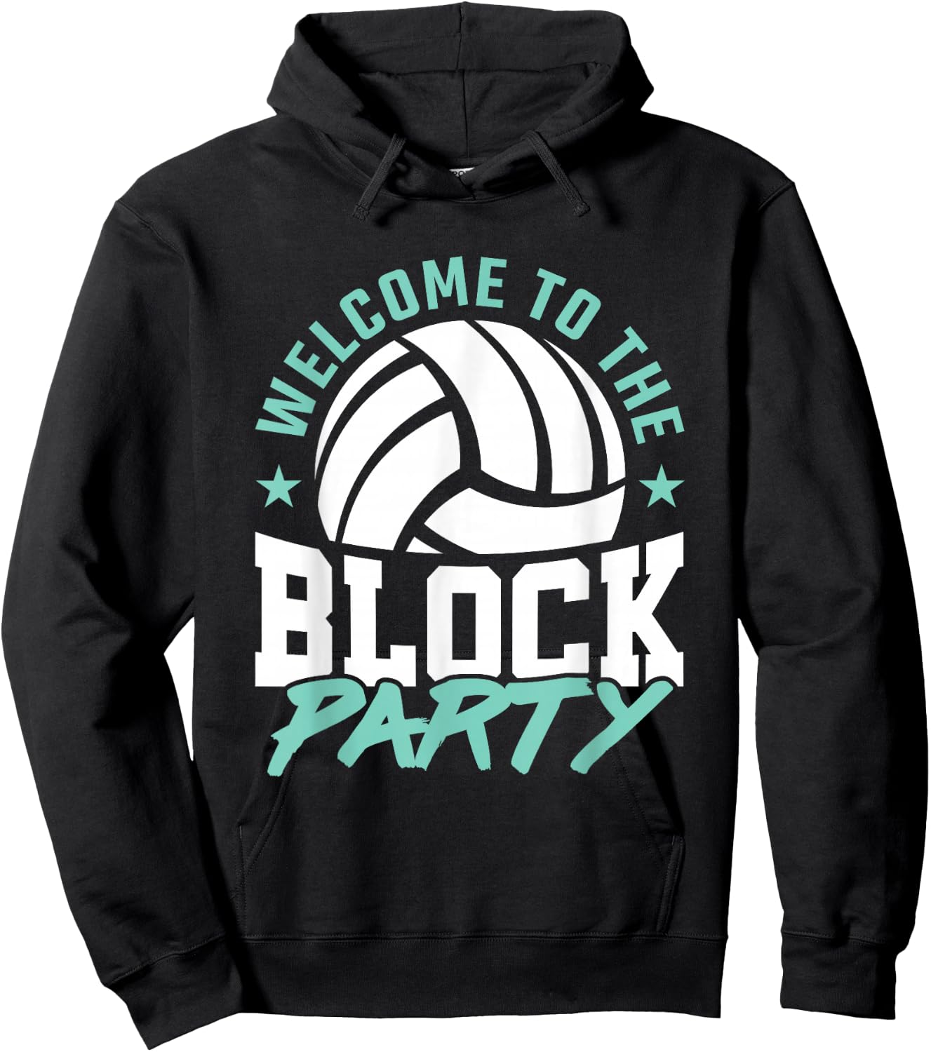 Welcome to the Block Party Volleyball Middle Blocker Graphic Hoodie - Hoodie | Black