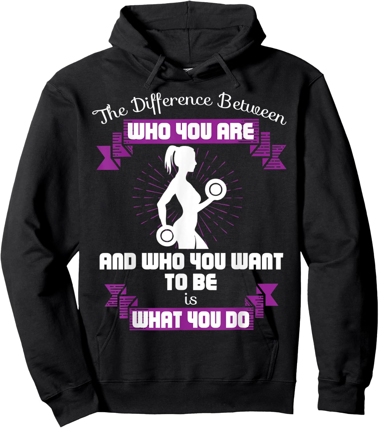 Women Workout Quote Gym Saying Cool Fitness Lover Gift Hoodie - Hoodie | Black