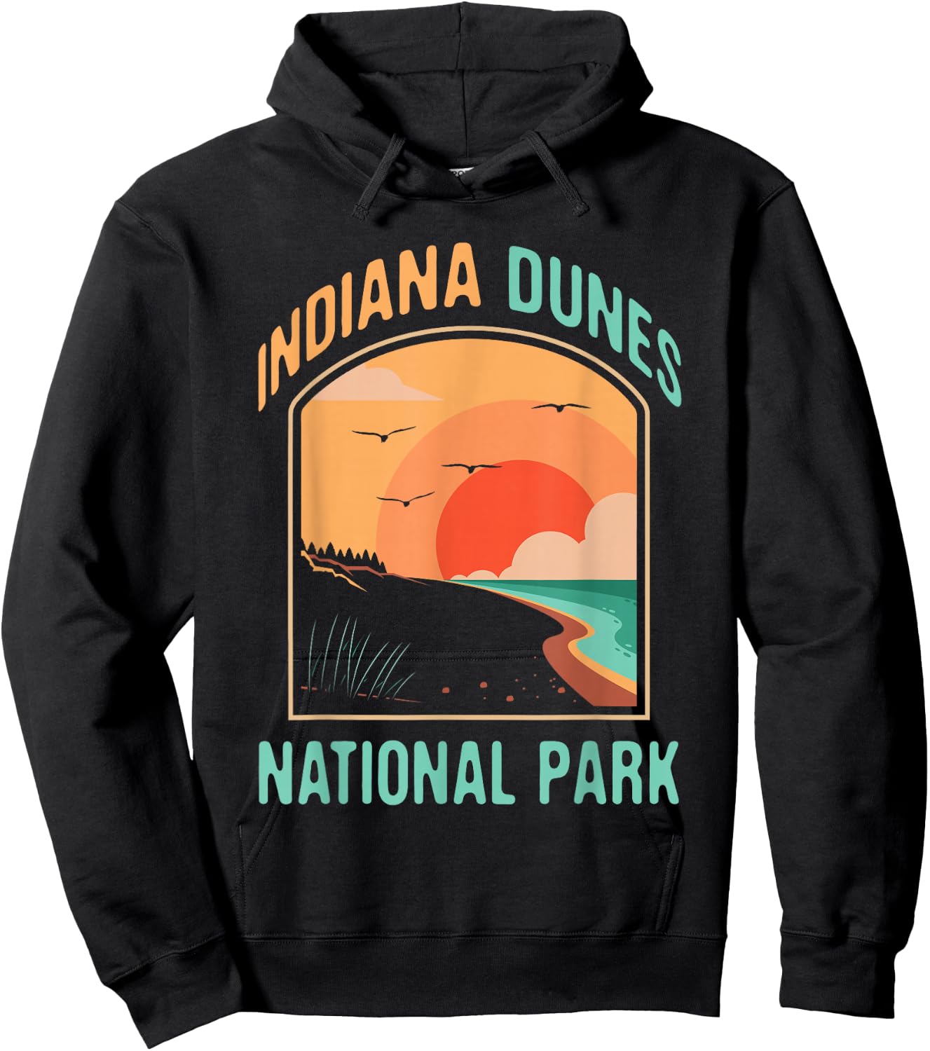 Indiana Dunes Souvenirs&Gifts Indiana Dunes National Park US Gift - Black, -Adults, Short Sleeve, , Small Hoodie - Hoodie | Black